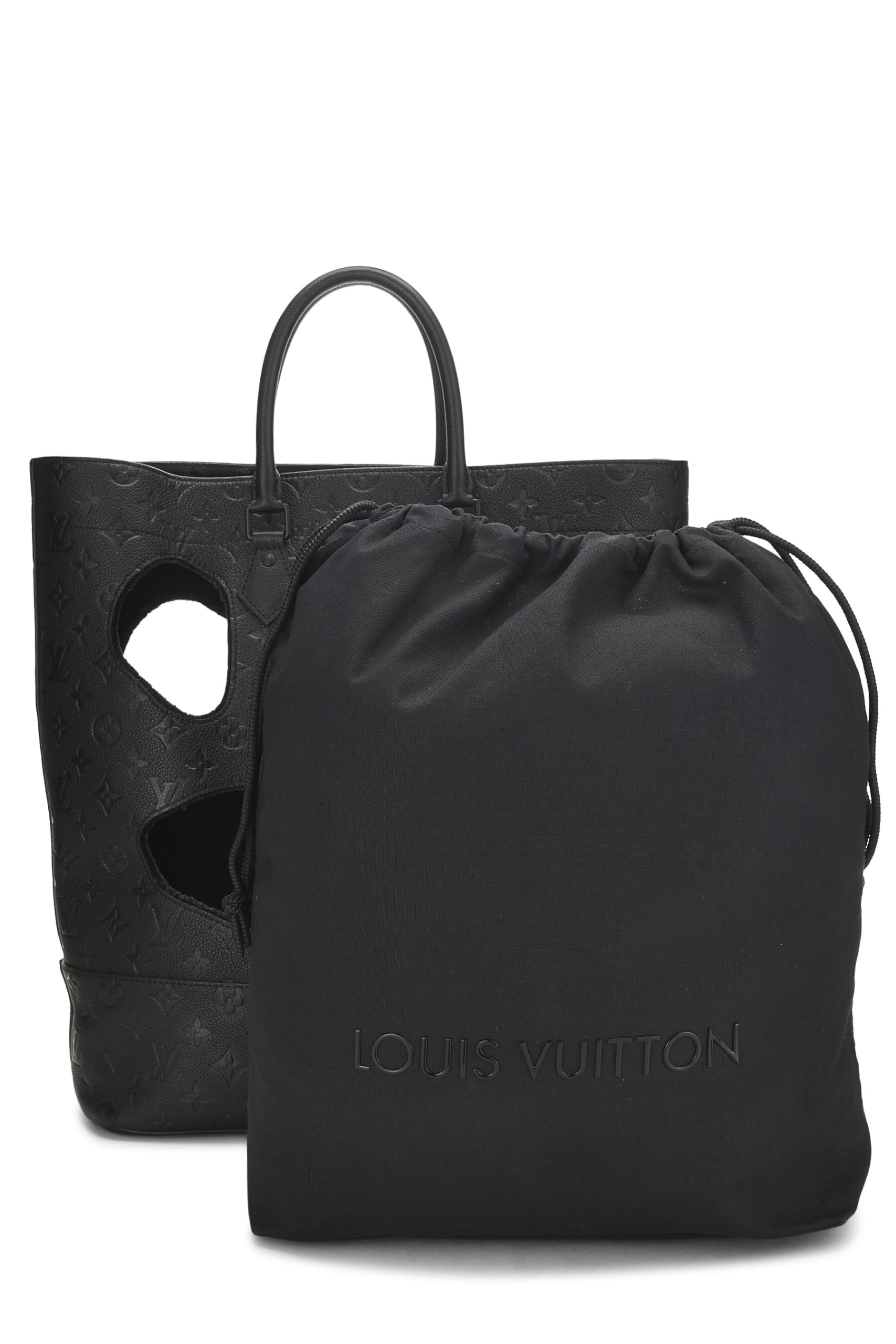 Louis Vuitton,  COMME DES GARÇONS x Louis Vuitton Black Monogram Empreinte Bag with Holes, Black