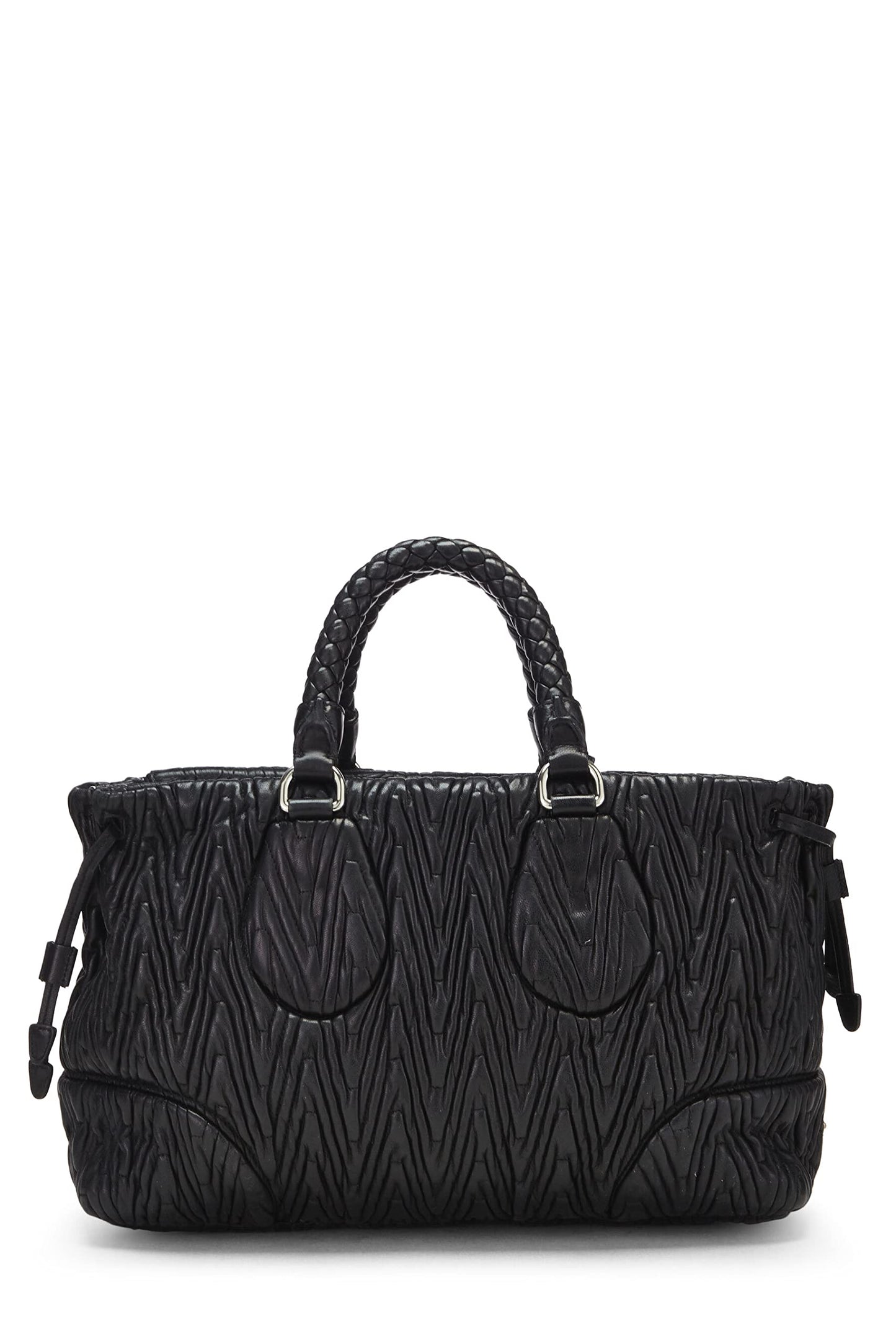 Prada Nappa Chevron Antik Handbag Black Travel Bag