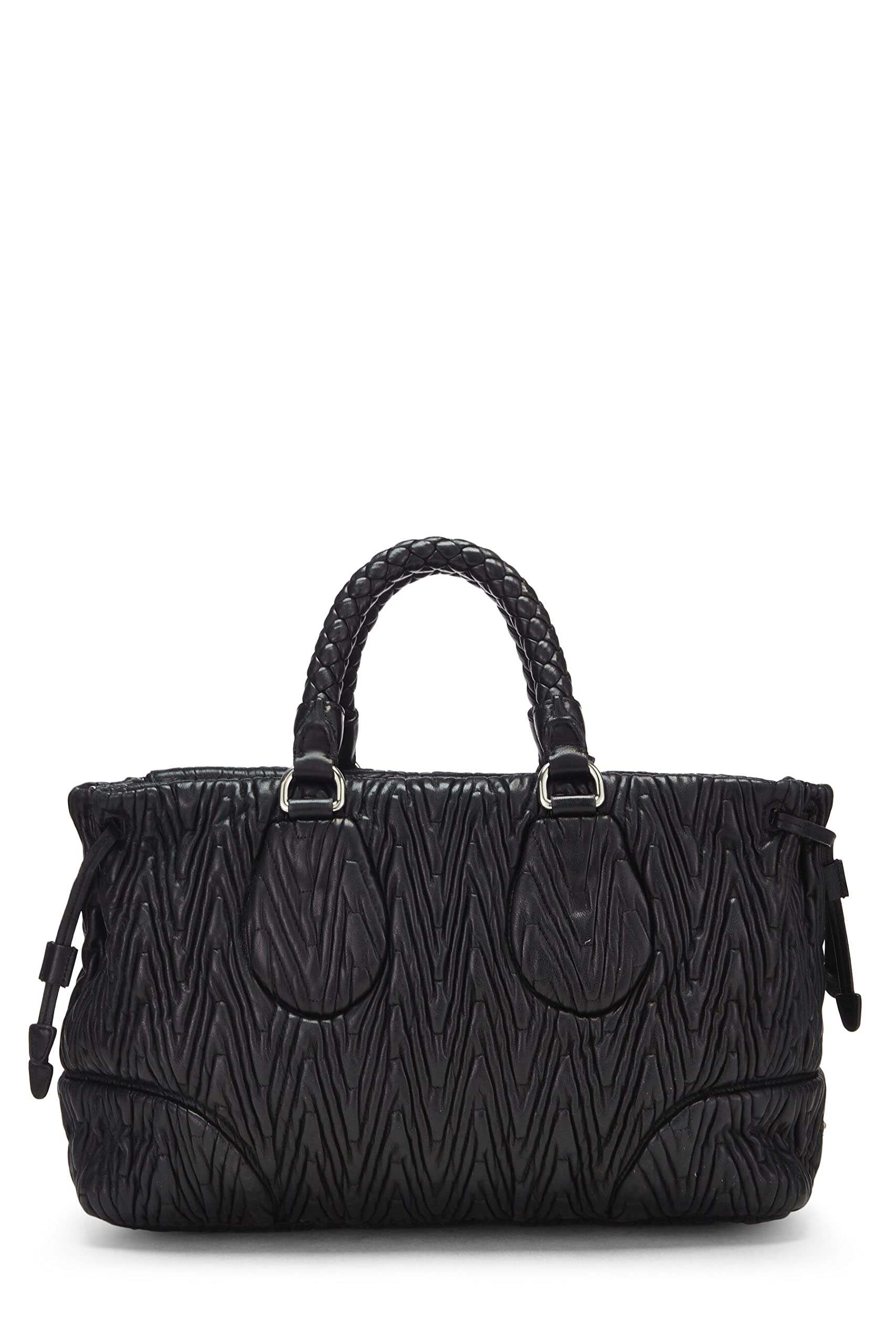 Prada Nappa Chevron Antik Handbag Black Travel Bag