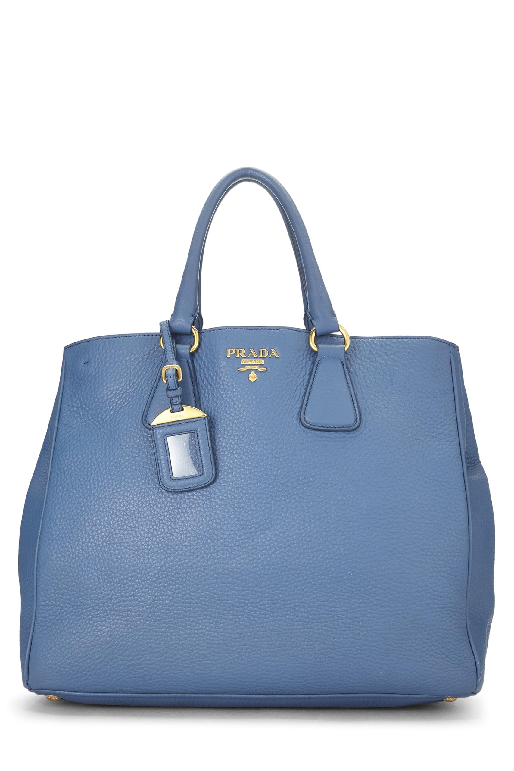 Prada Daino Convertible Open Tote Vitello Blue Tote Bag