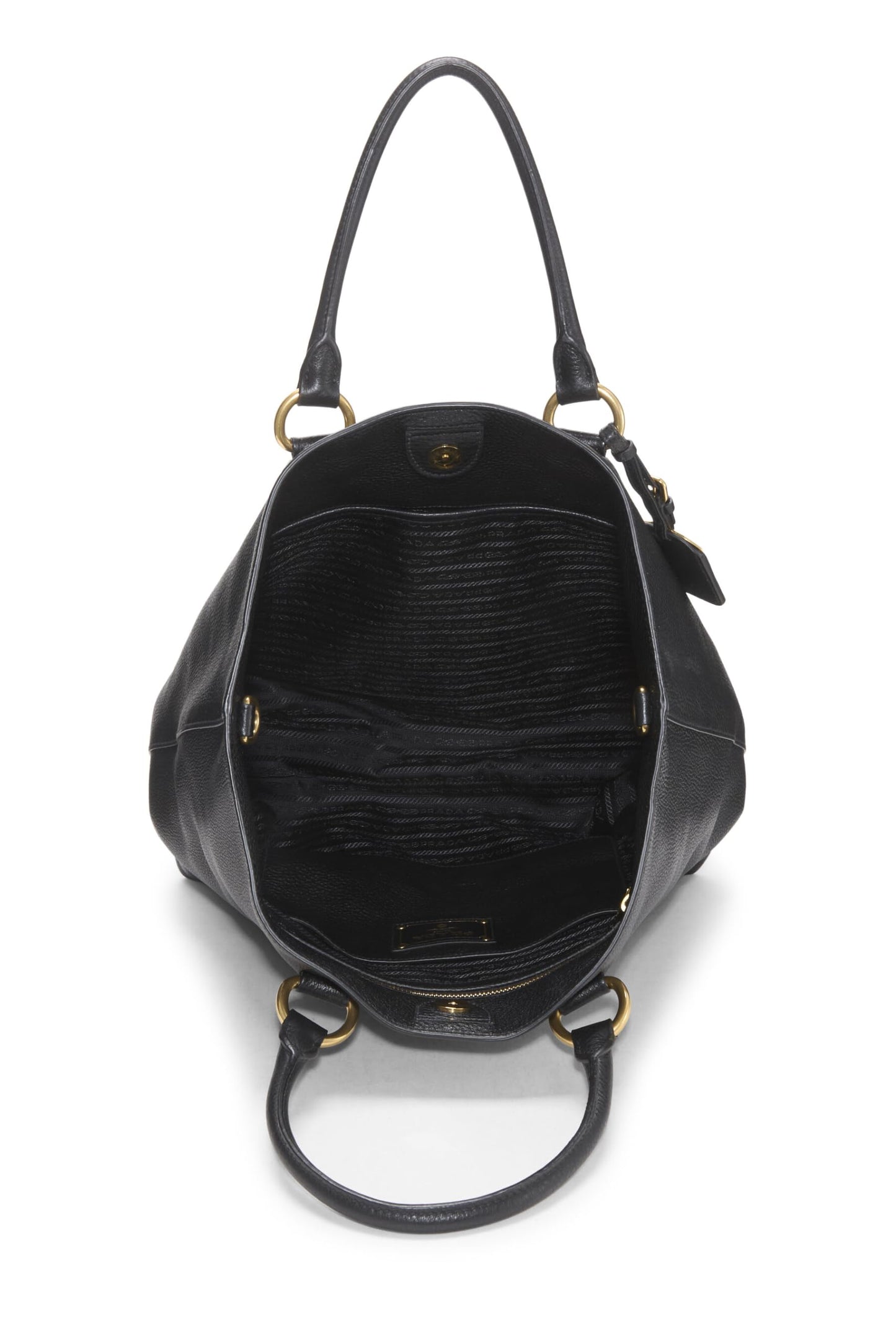 Prada Daino Phenix Convertible Shopping Tote Vitello Black Tote Bag