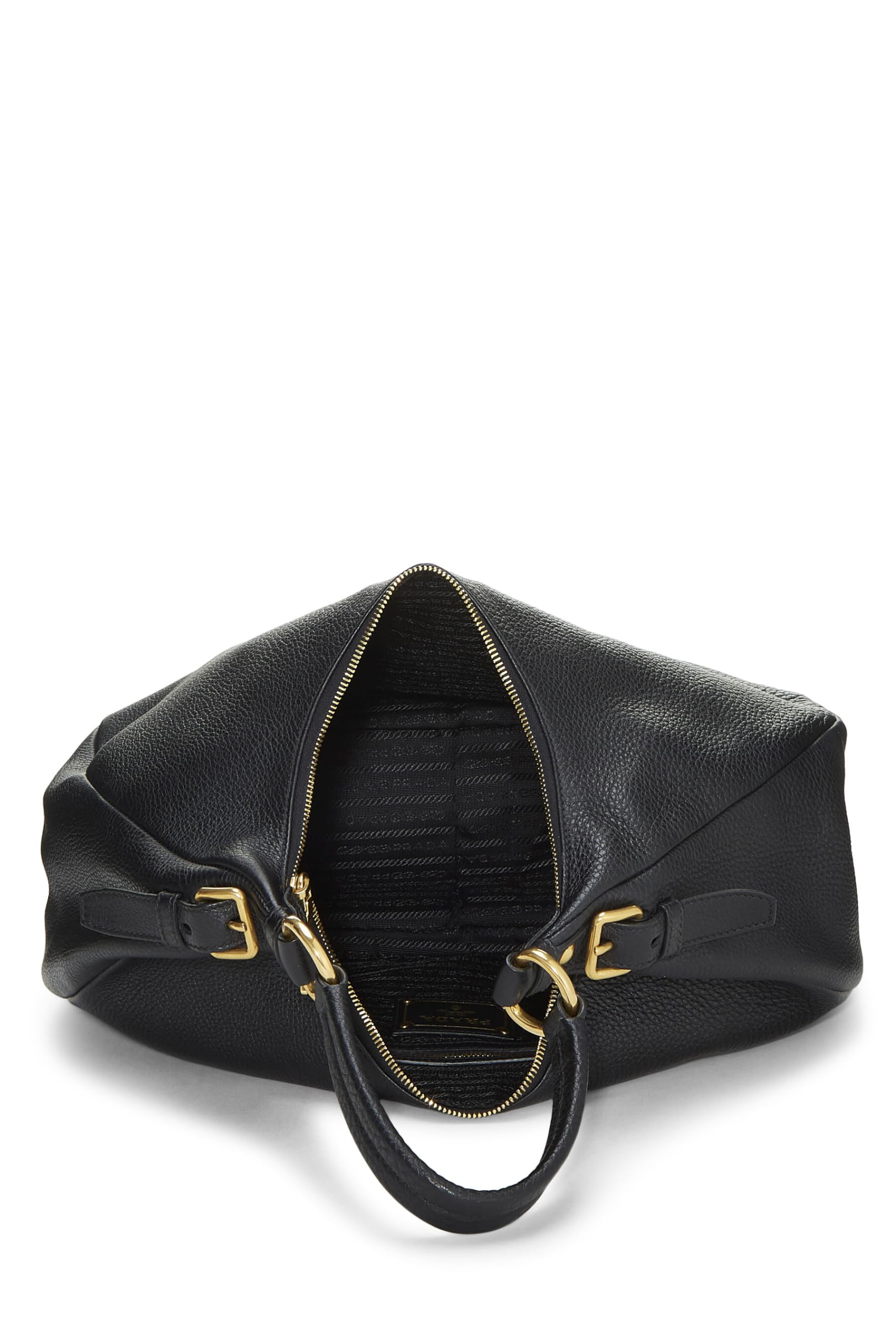Prada Daino Hobo Vitello Black Medium Shoulder Bag