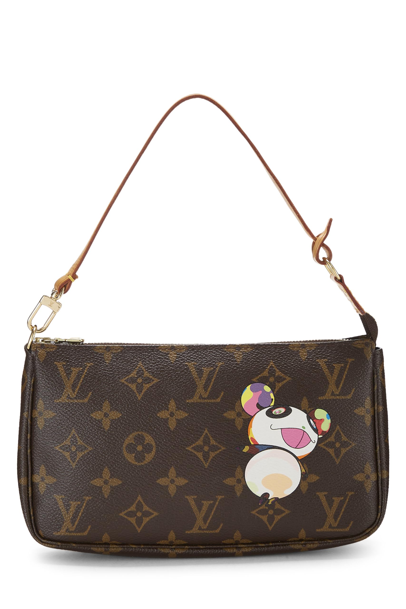 Louis Vuitton,  Takashi Murakami x Louis Vuitton Monogram Canvas Panda Pochette Accessoires, Brown