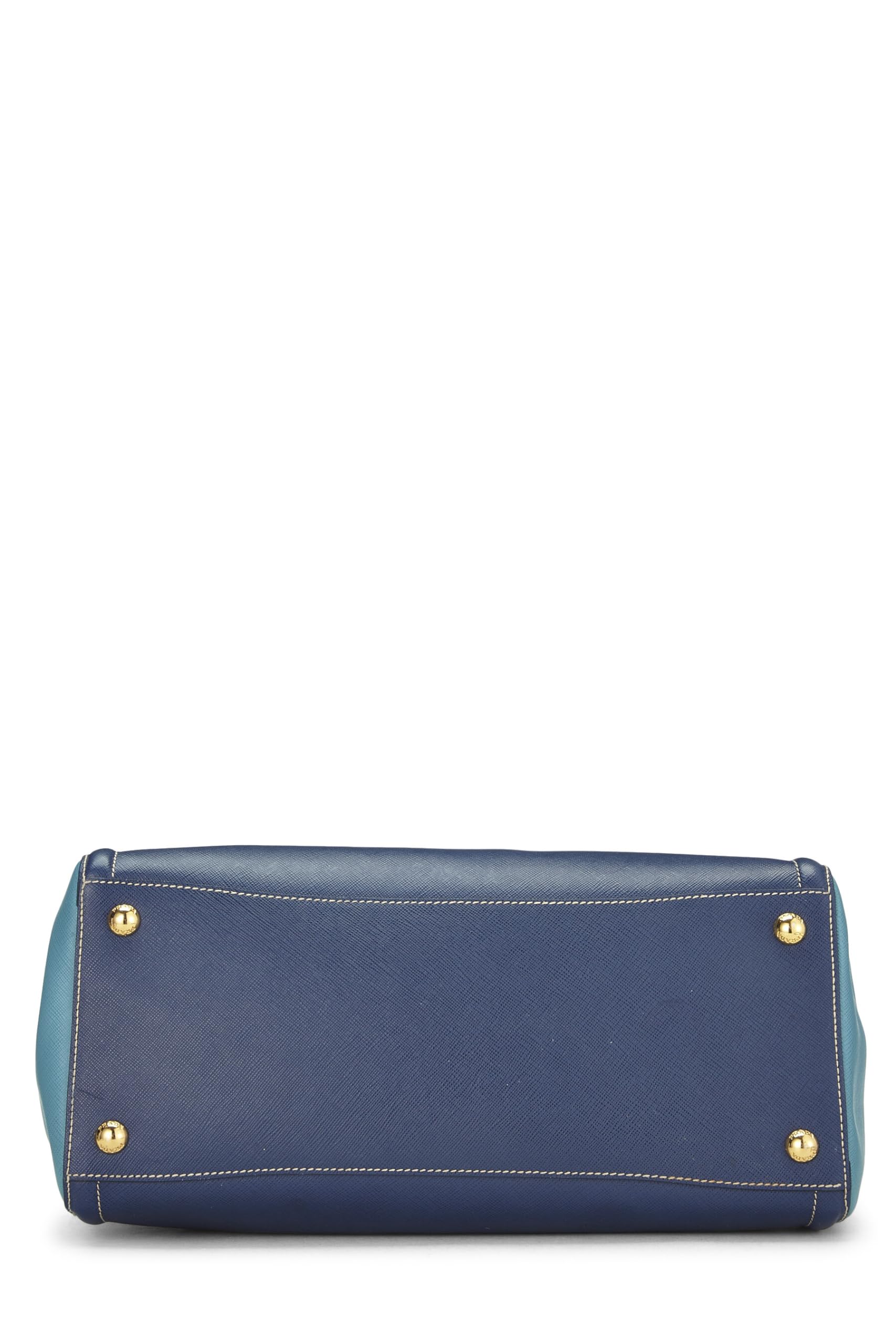 Prada Bi Color Tote Saffiano Blue Tote Bag