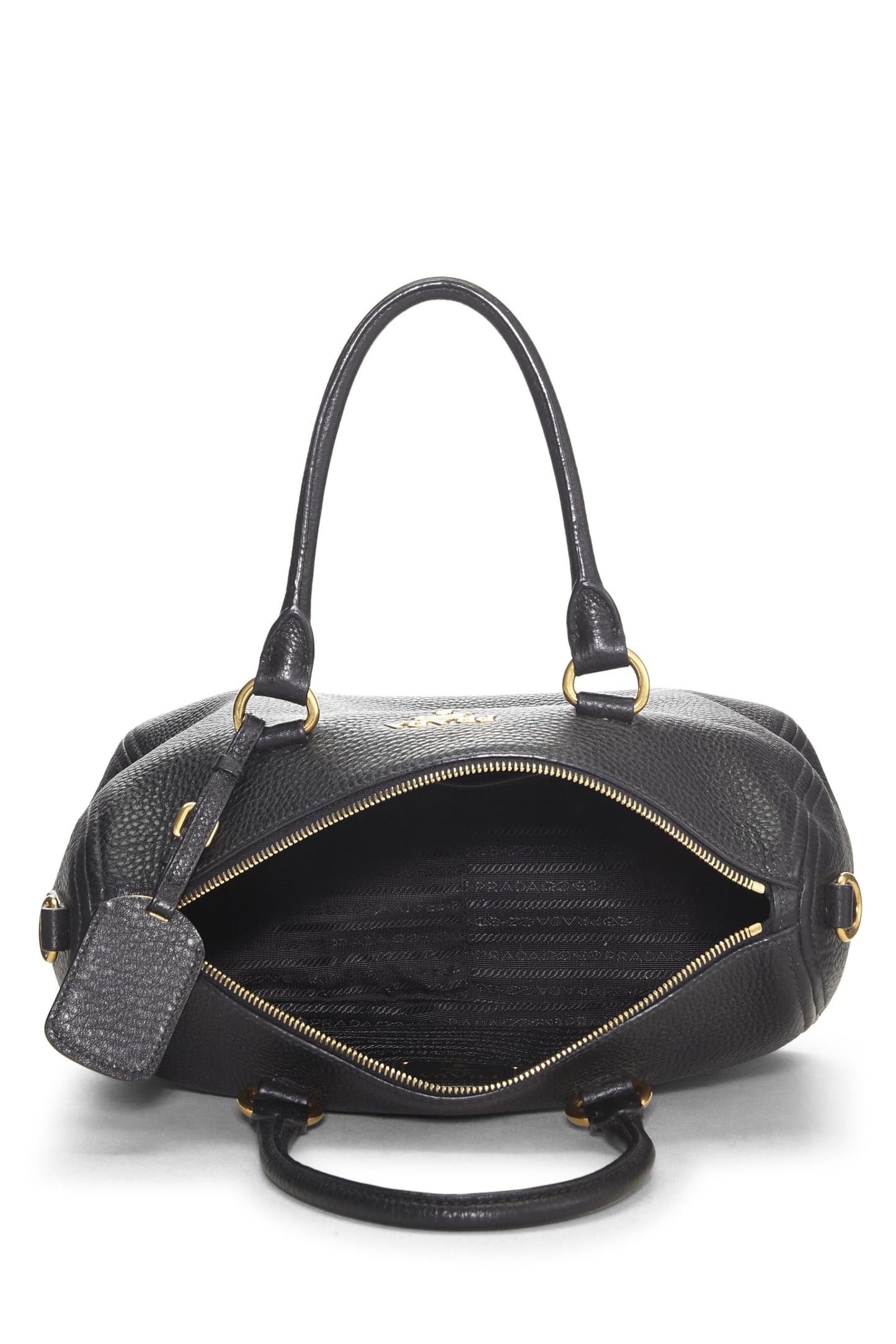 Prada Daino Convertible Boston Bag Vitello Black Travel Bag