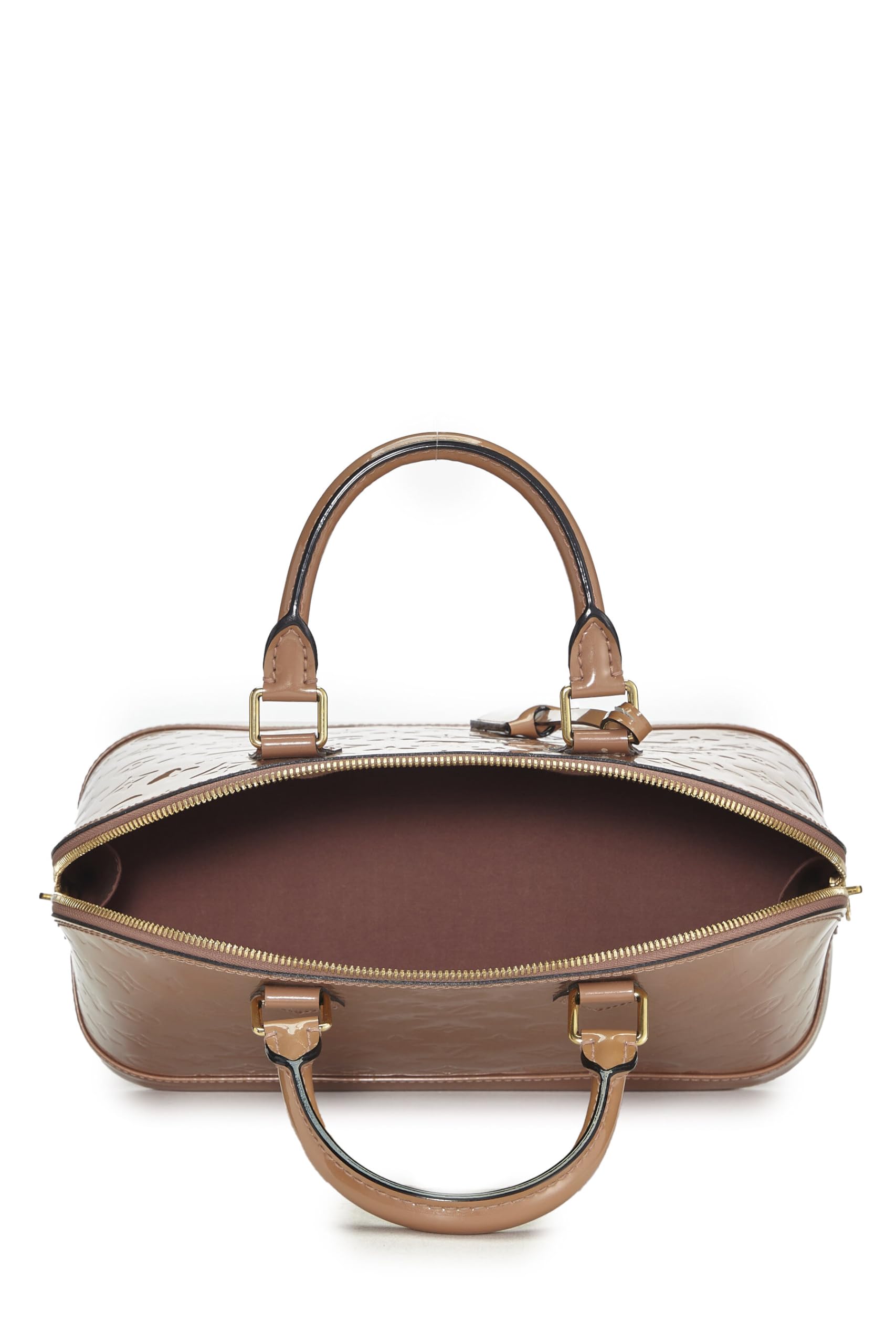 Louis Vuitton,  Rose Velours Monogram Vernis Alma PM NM, Beige