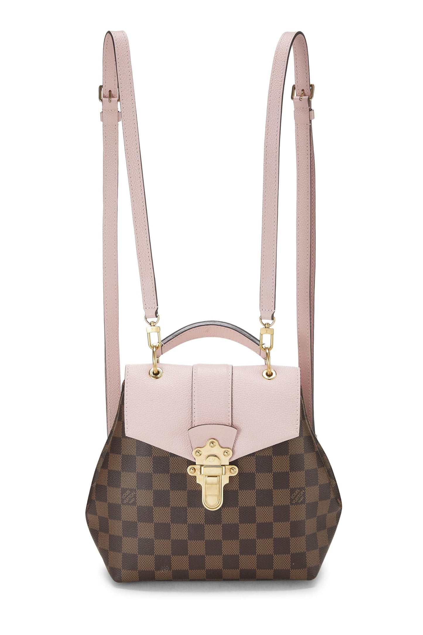 Louis Vuitton,  Pink Damier Ebene Clapton Backpack, Pink