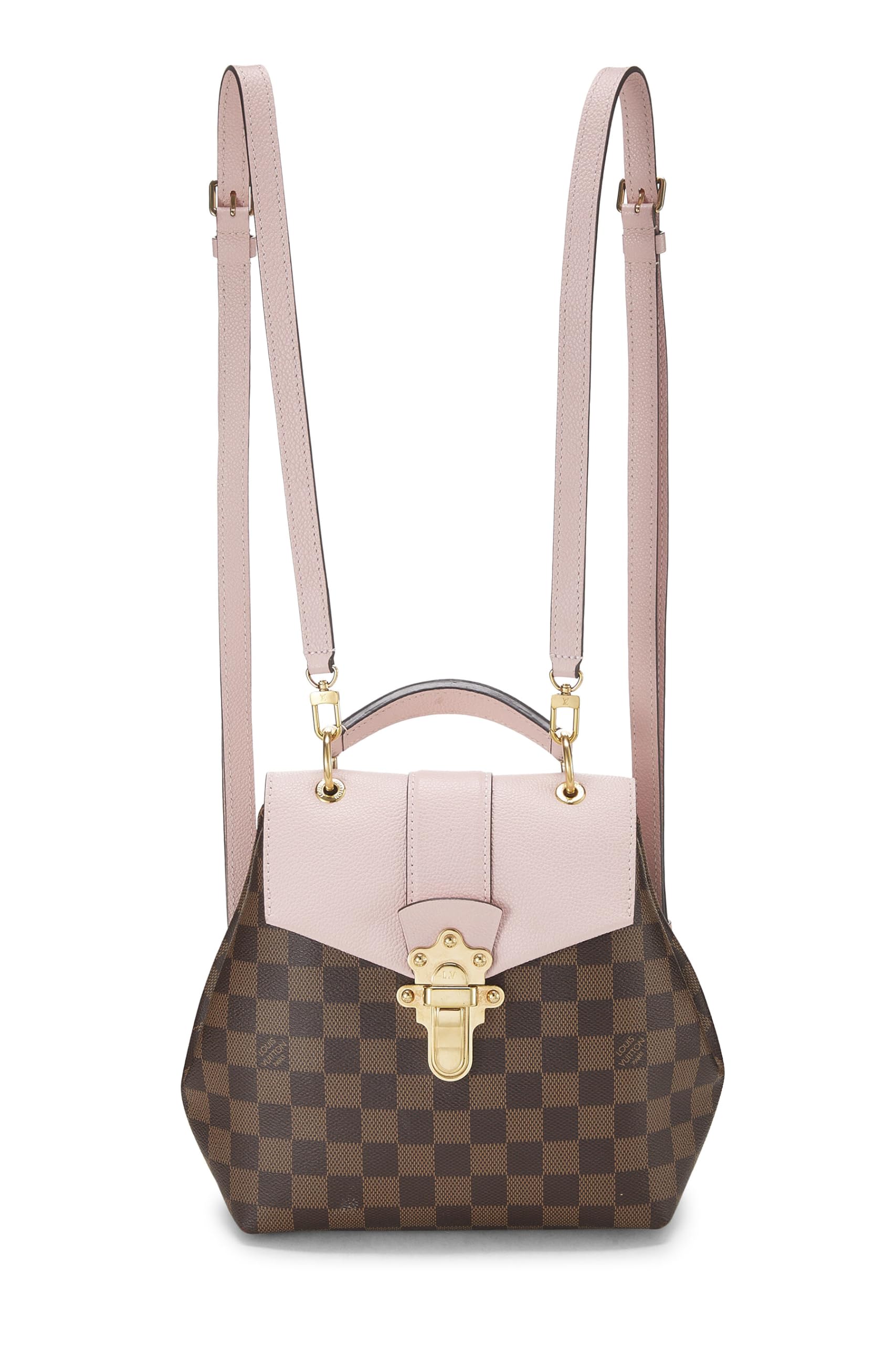 Louis Vuitton,  Pink Damier Ebene Clapton Backpack, Pink