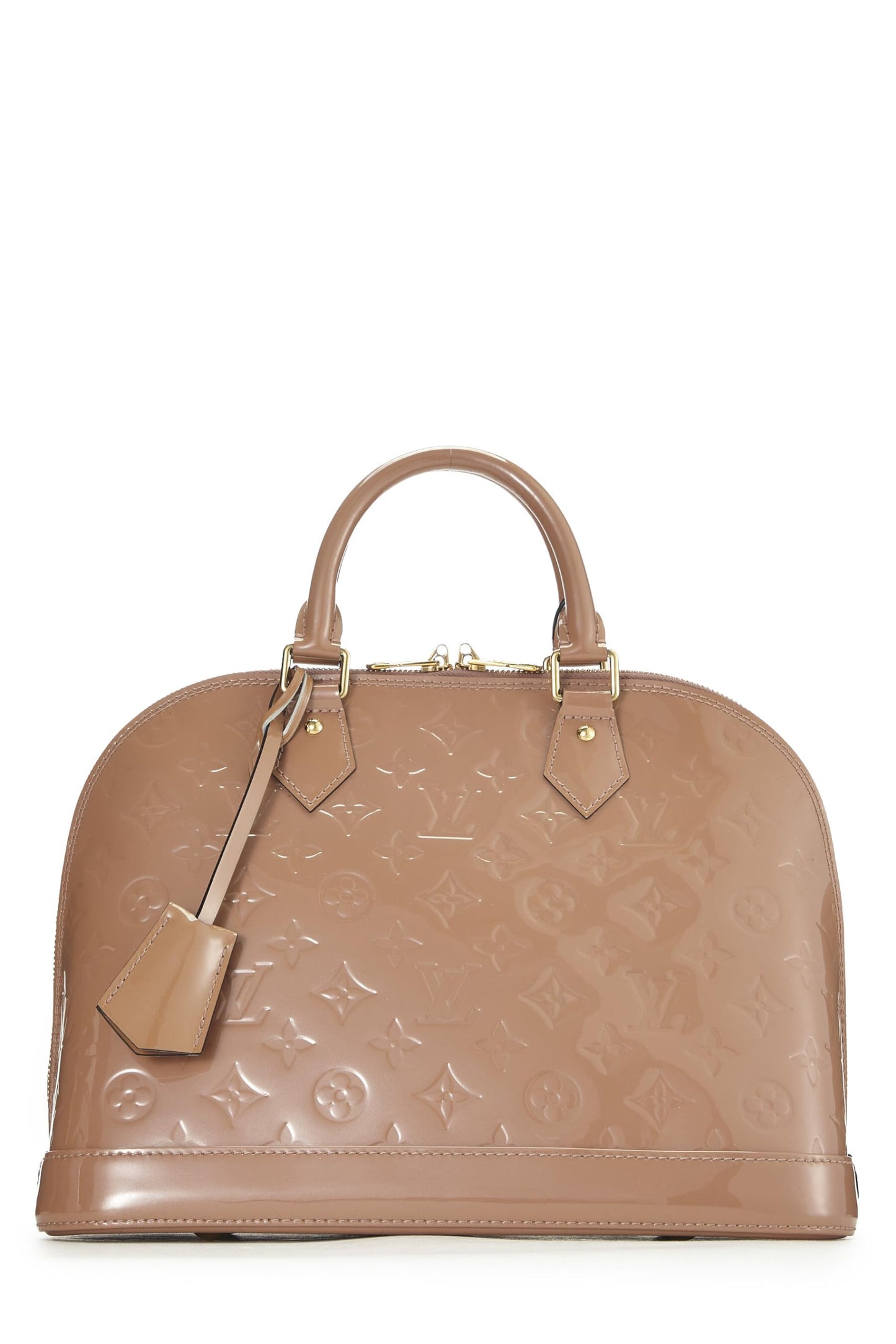 Louis Vuitton,  Rose Velours Monogram Vernis Alma PM NM, Beige