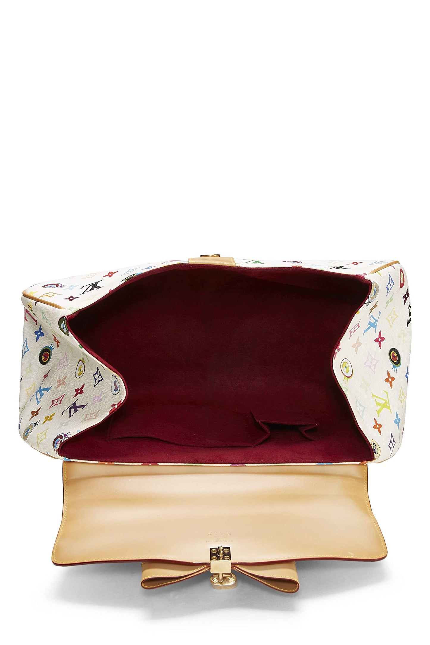 Louis Vuitton,  Takashi Murakami x Louis Vuitton White Monogram Multicolore Eye Love You Handbag, White