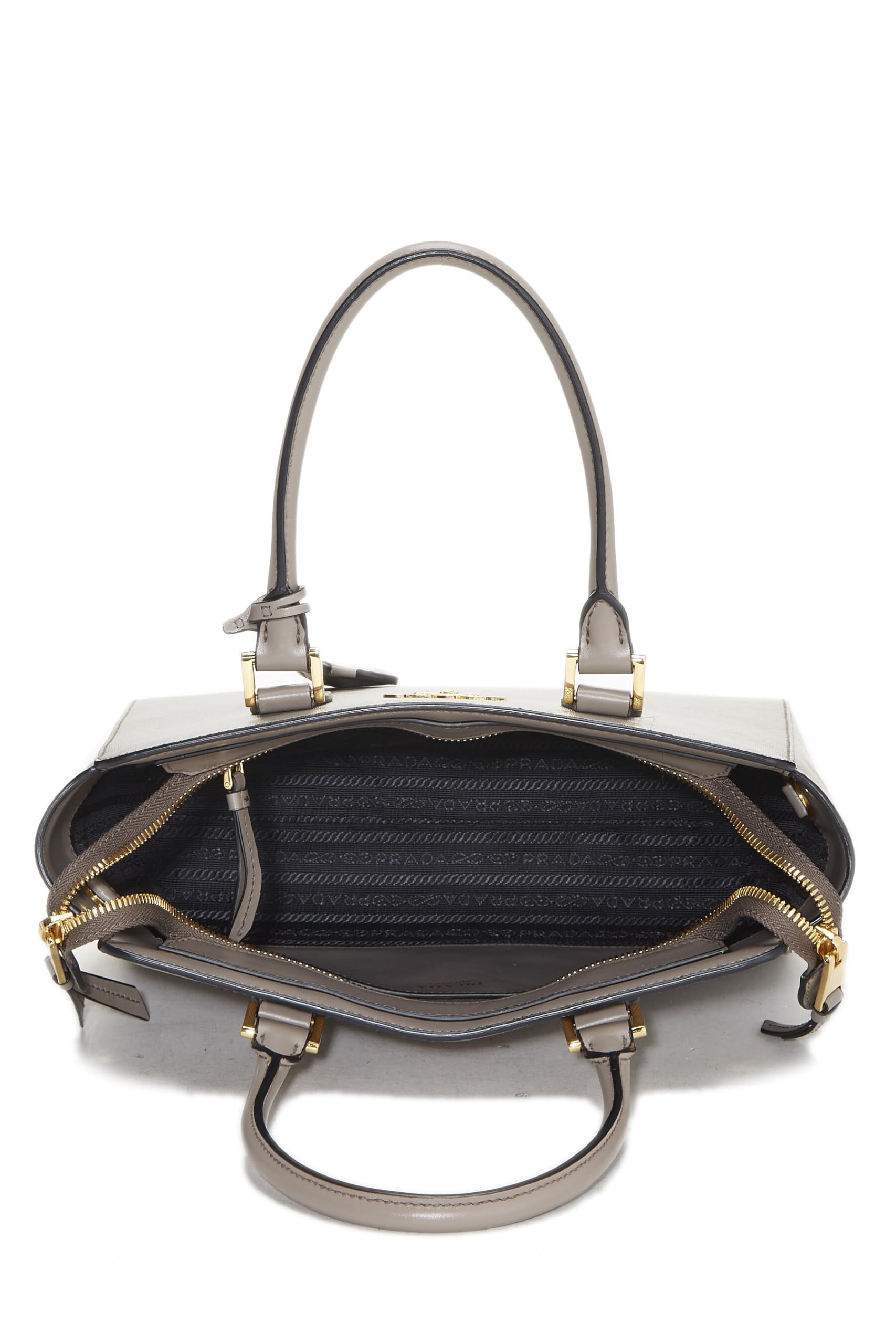 Prada Grey Convertible Handbag Grey Saffiano Gray Small Travel Bag