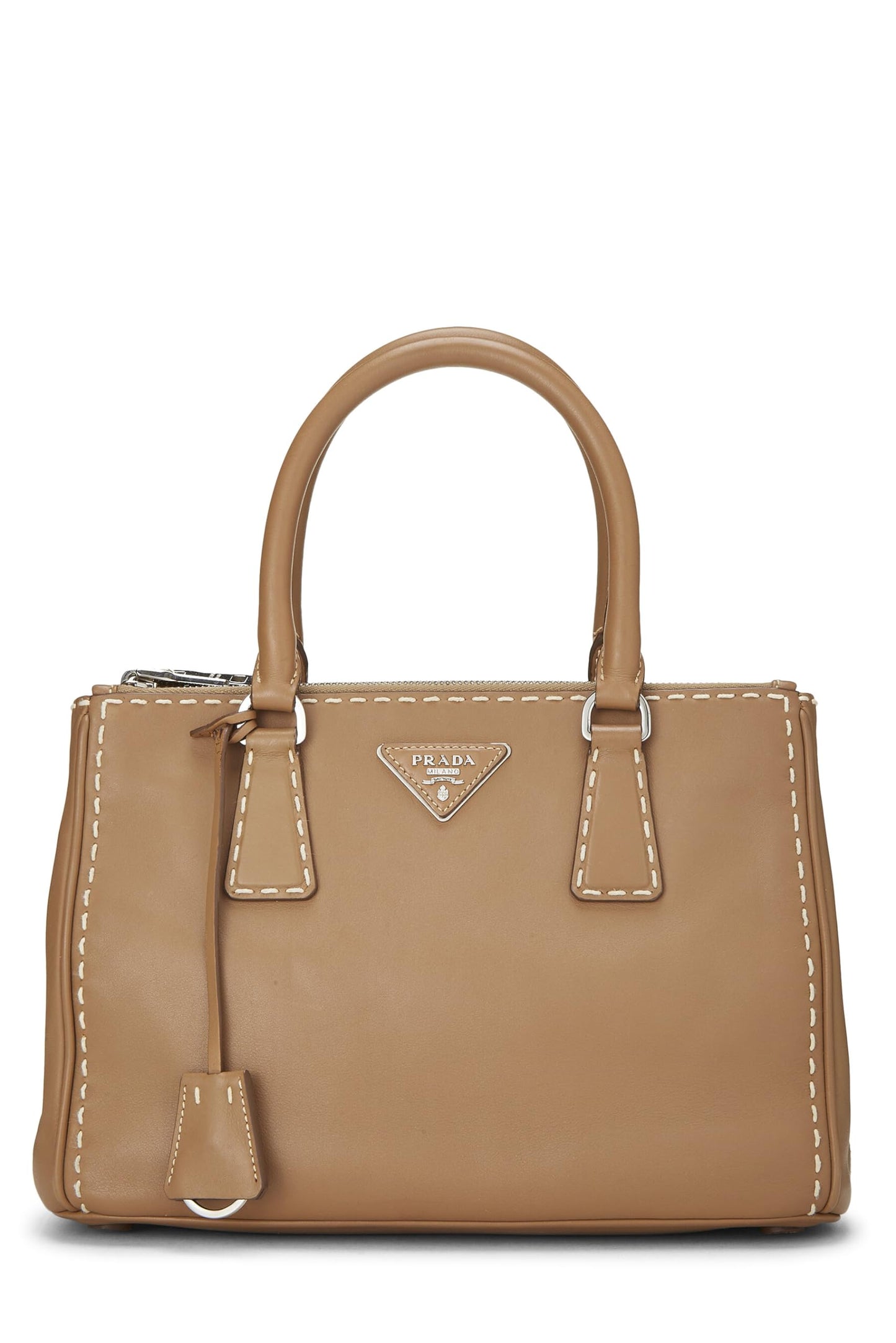 Prada City Calfskin Galleria Tote Brown Small Tote Bag
