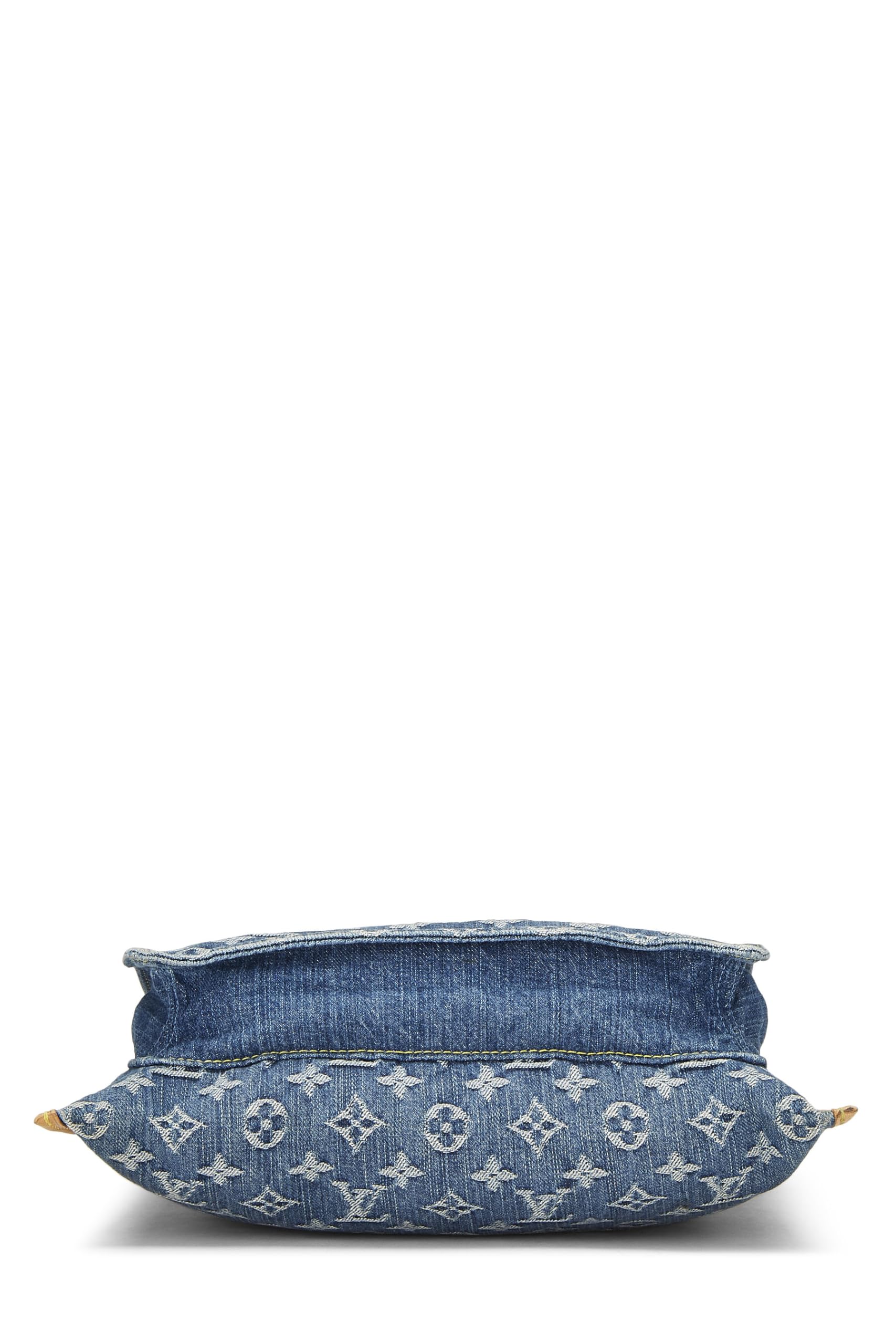 Louis Vuitton,  Blue Monogram Denim Flat Shopper, Blue