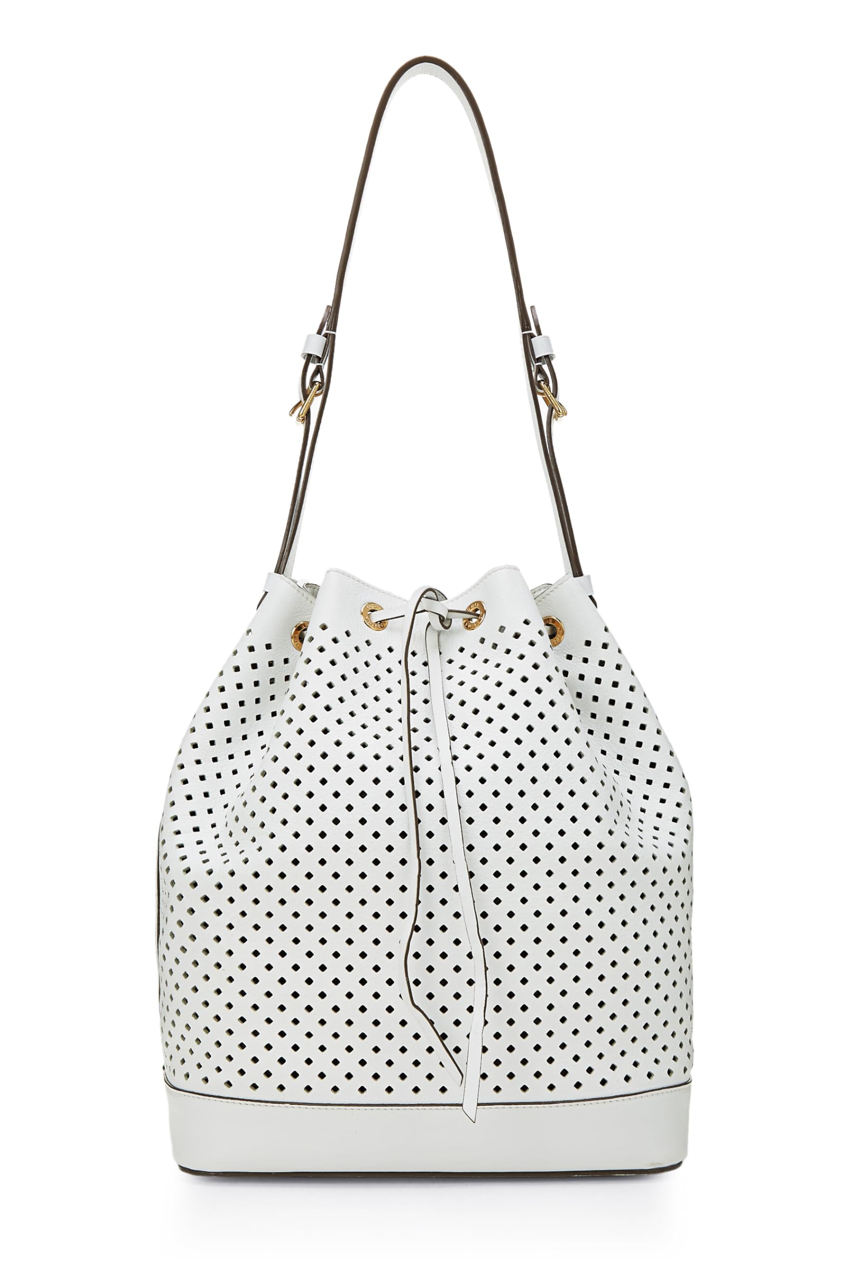 Louis Vuitton,  White Perforated Leather Noé, White