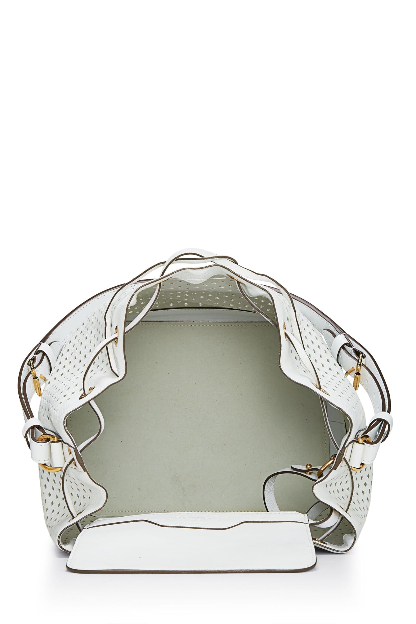 Louis Vuitton,  White Perforated Leather Noé, White