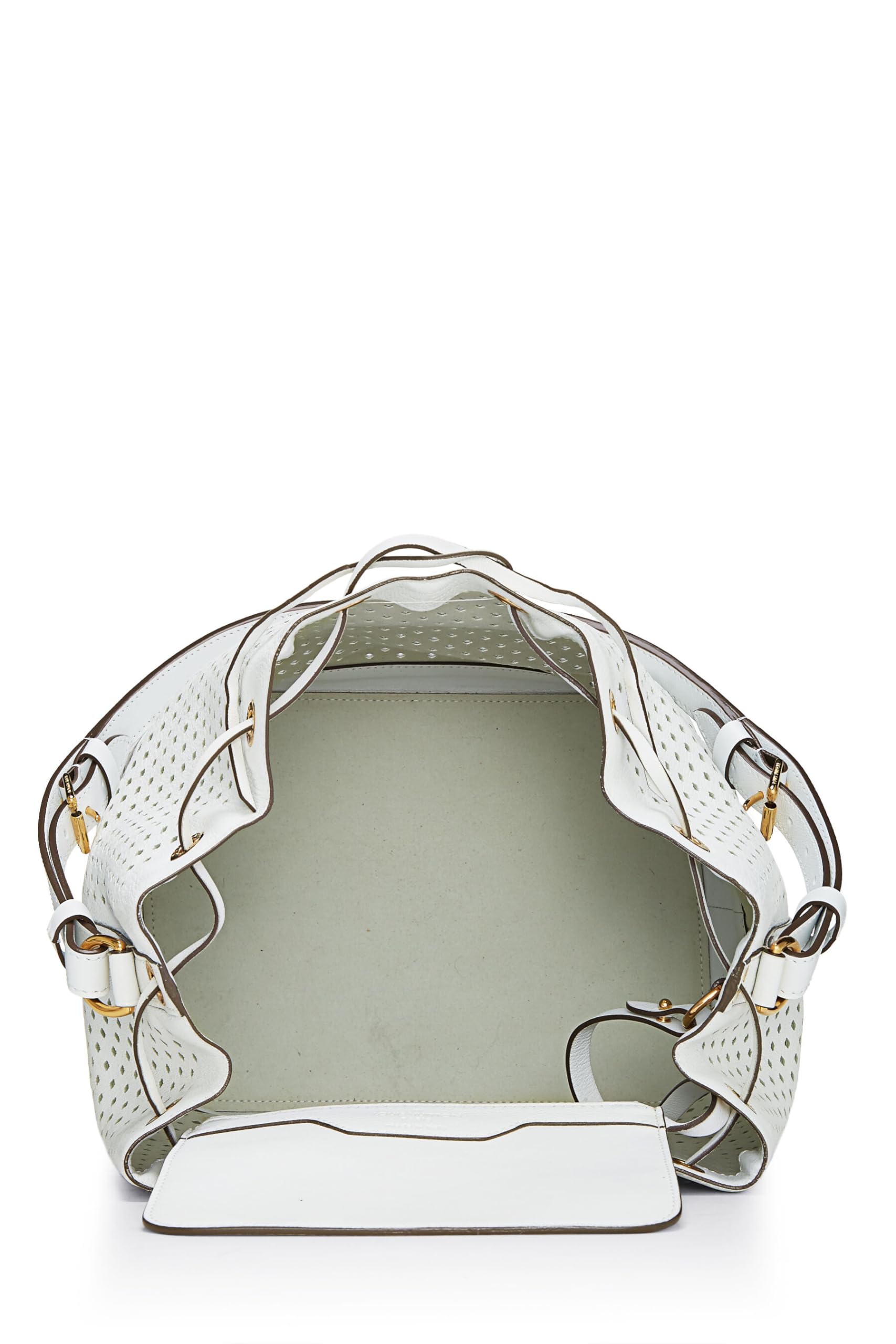 Louis Vuitton,  White Perforated Leather Noé, White
