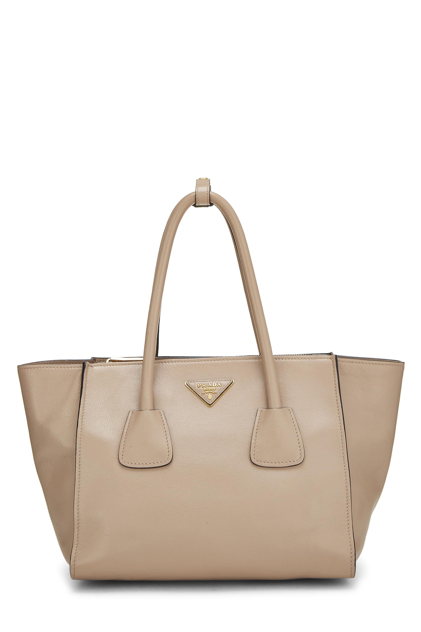 Prada Daino Trapeze Tote Vitello Beige Tote Bag