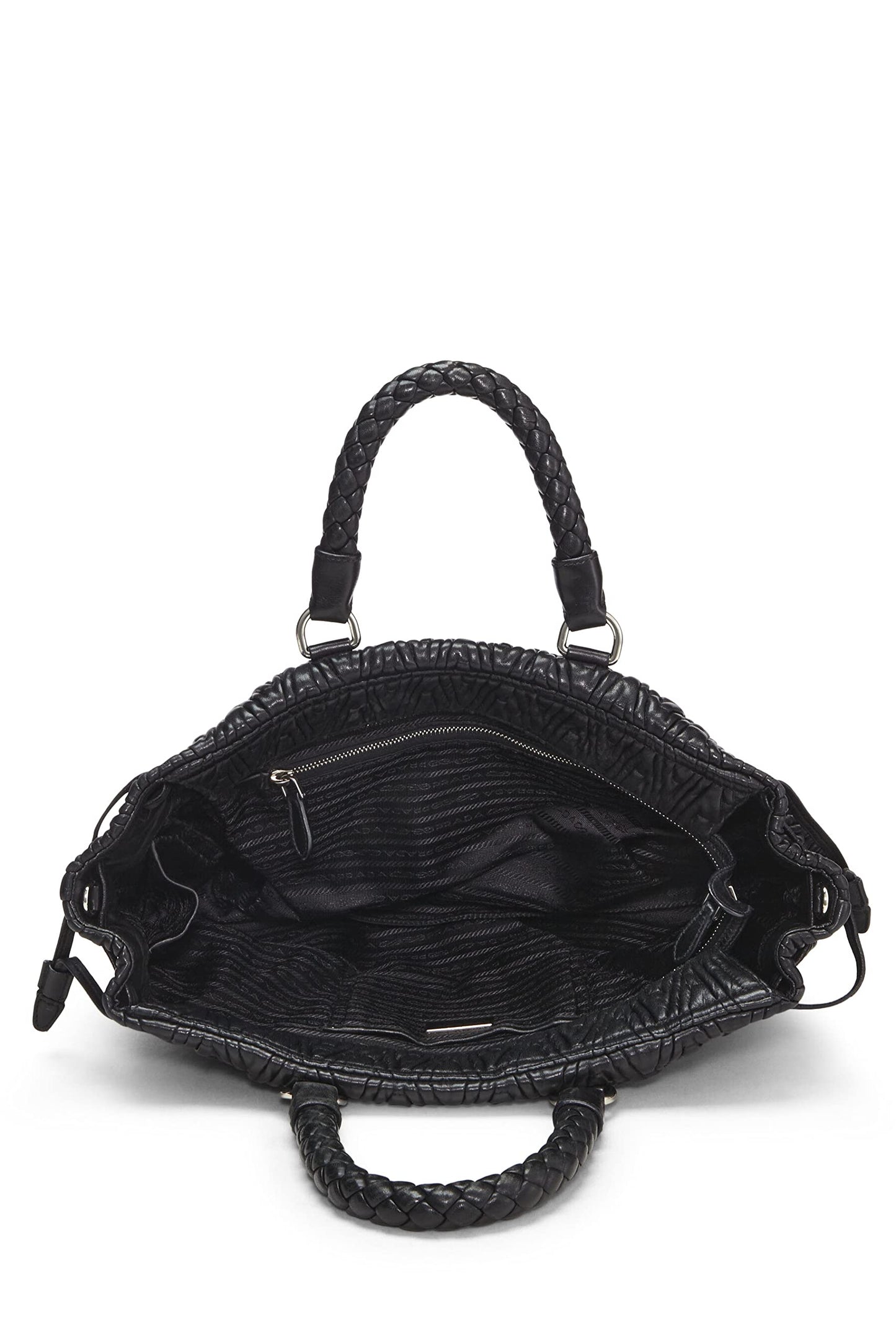 Prada Nappa Chevron Antik Handbag Black Travel Bag