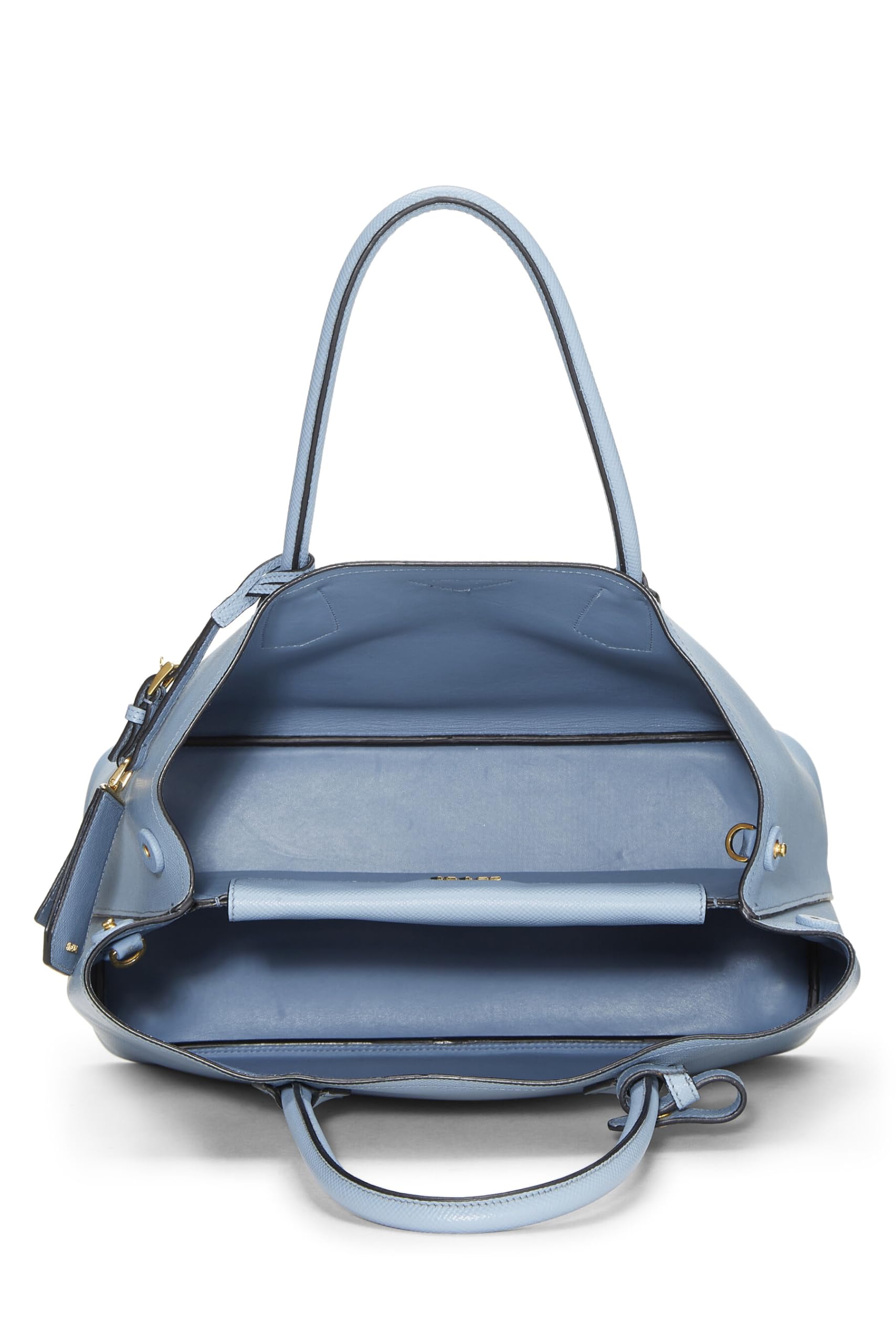 Prada Double Bag Tote Saffiano Blue Medium Tote Bag
