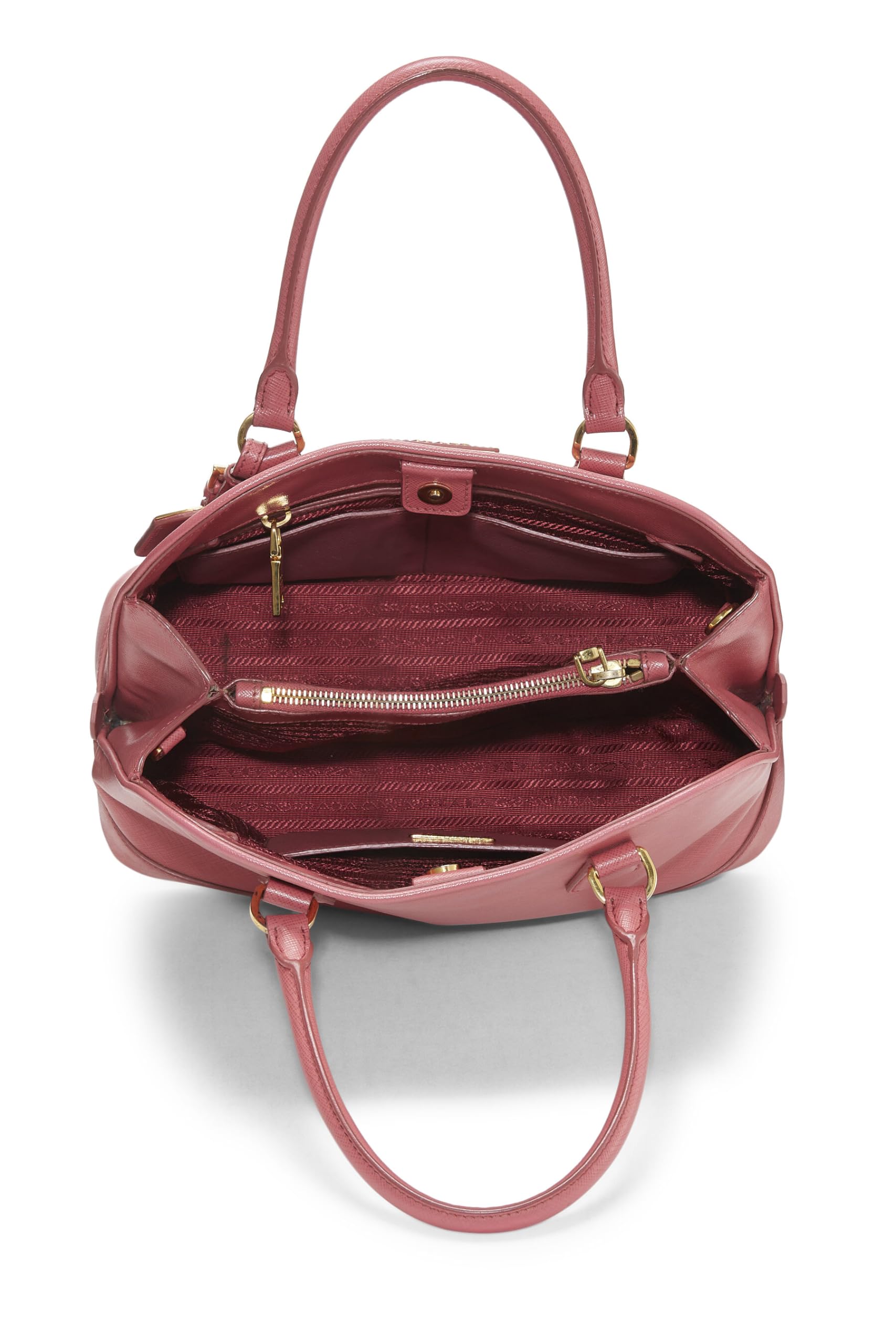 Prada Dome Handbag Saffiano Pink Travel Bag