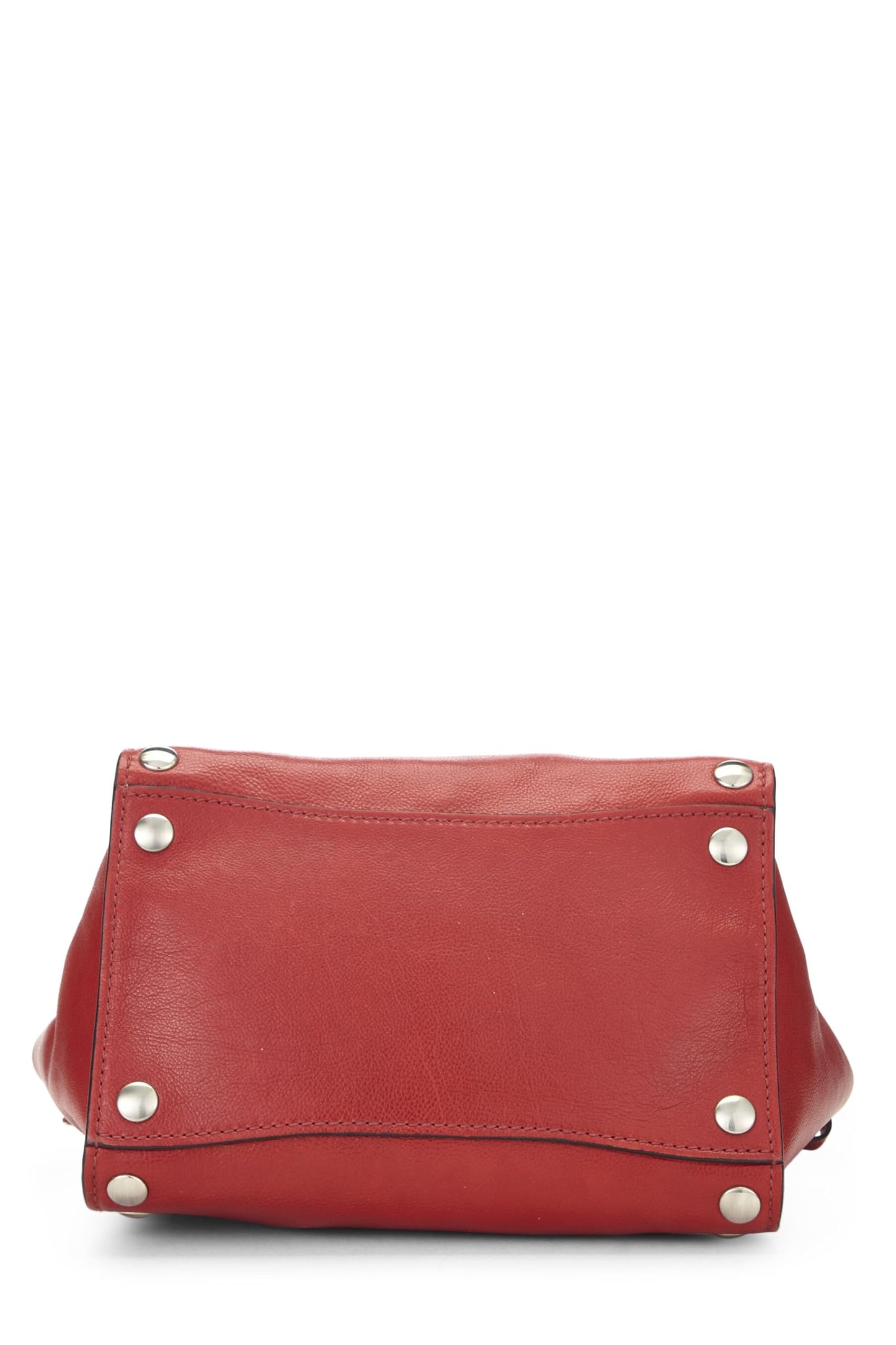 Prada Calfskin Studded Twin Pocket Tote Red Tote Bag