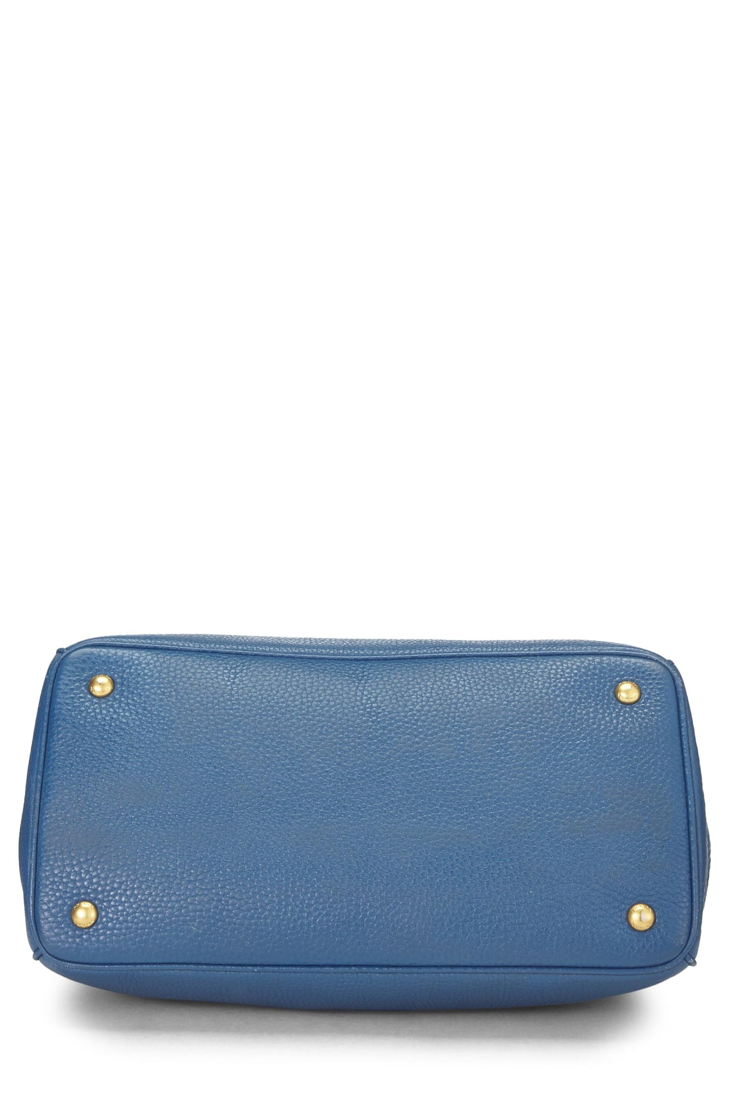 Prada Daino Convertible Handbag Vitello Blue Travel Bag
