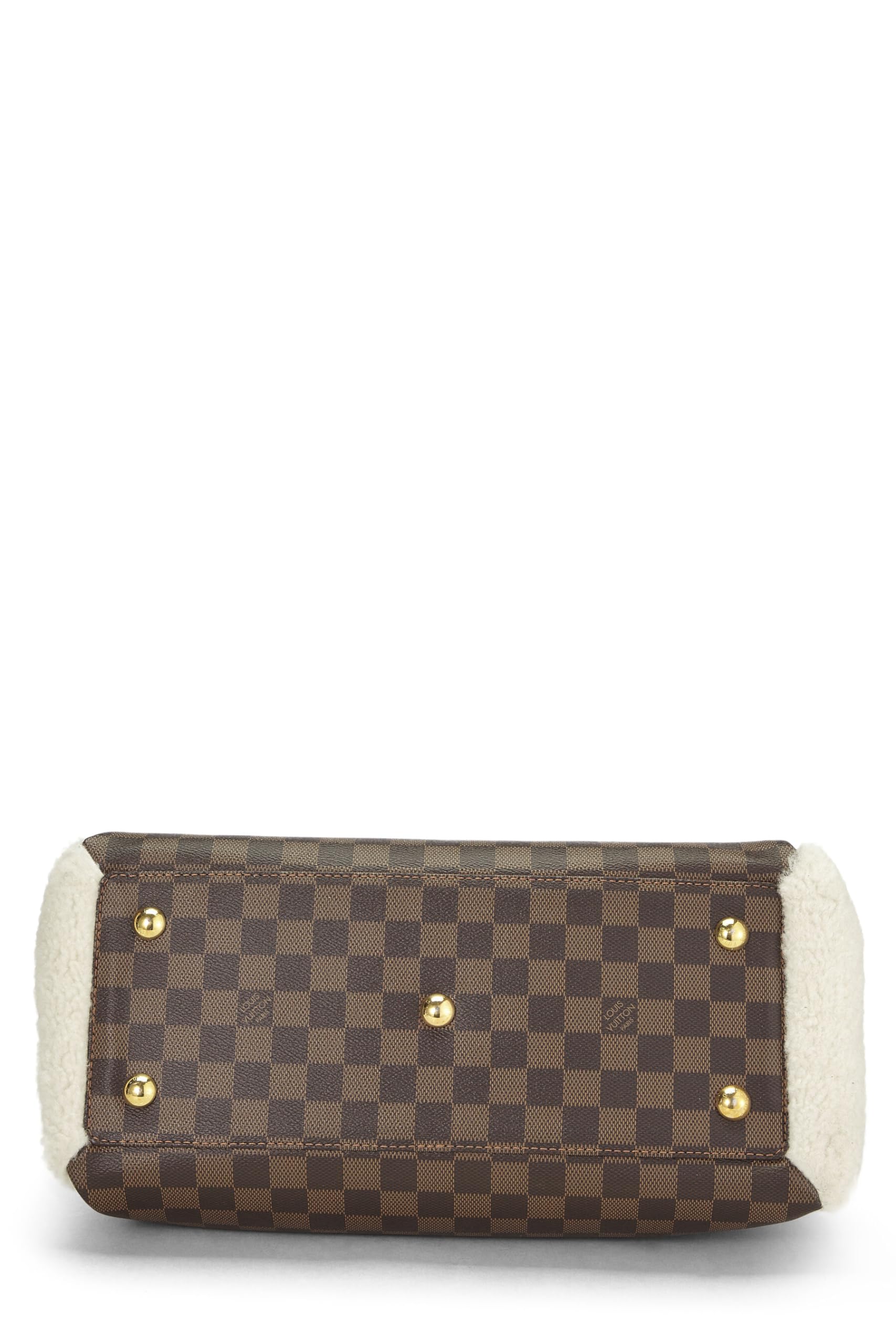 Louis Vuitton,  Black Damier Ebene Shearling Normandy, Black
