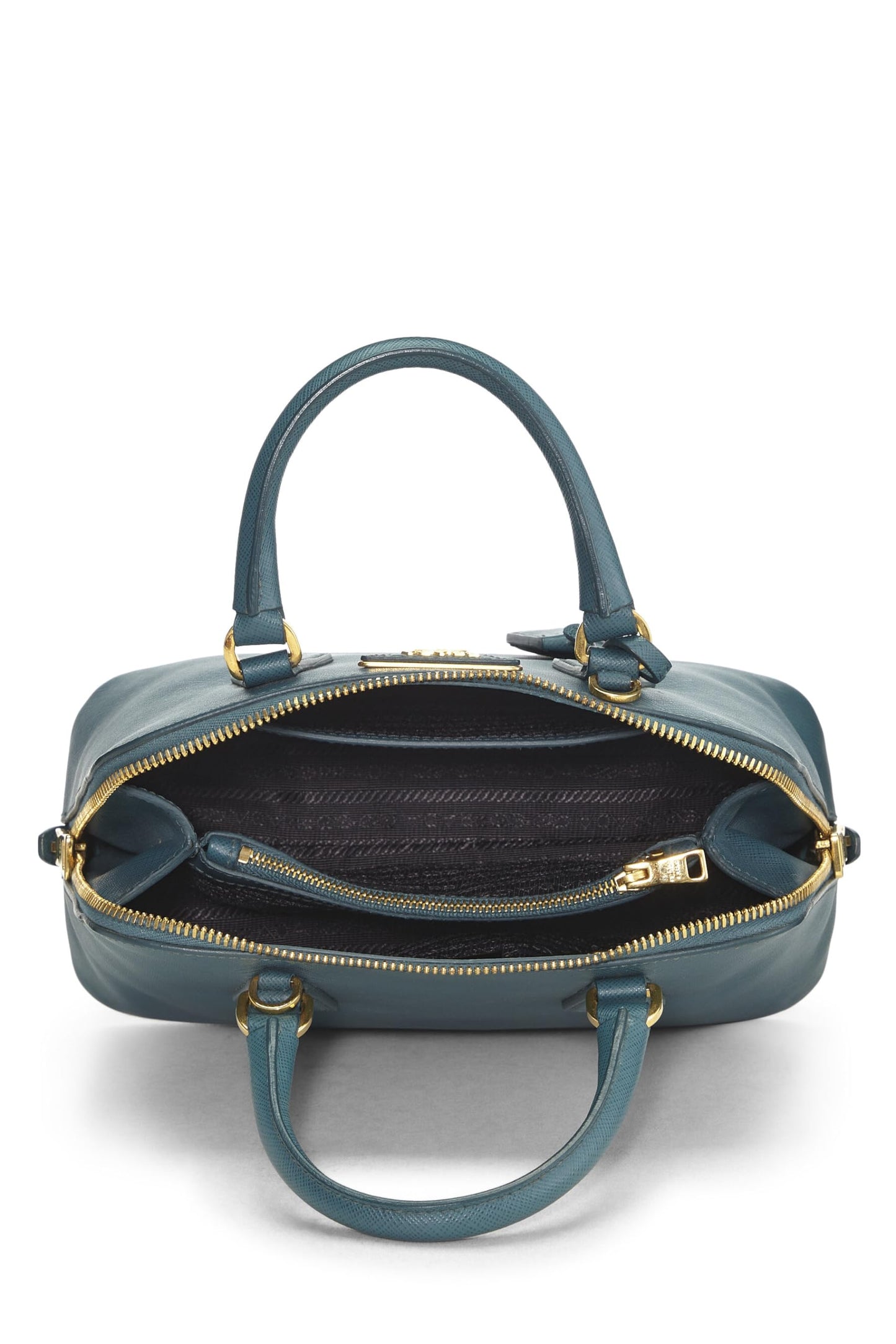 Prada Promenade Luxury Handbag Saffiano Blue Small Travel Bag