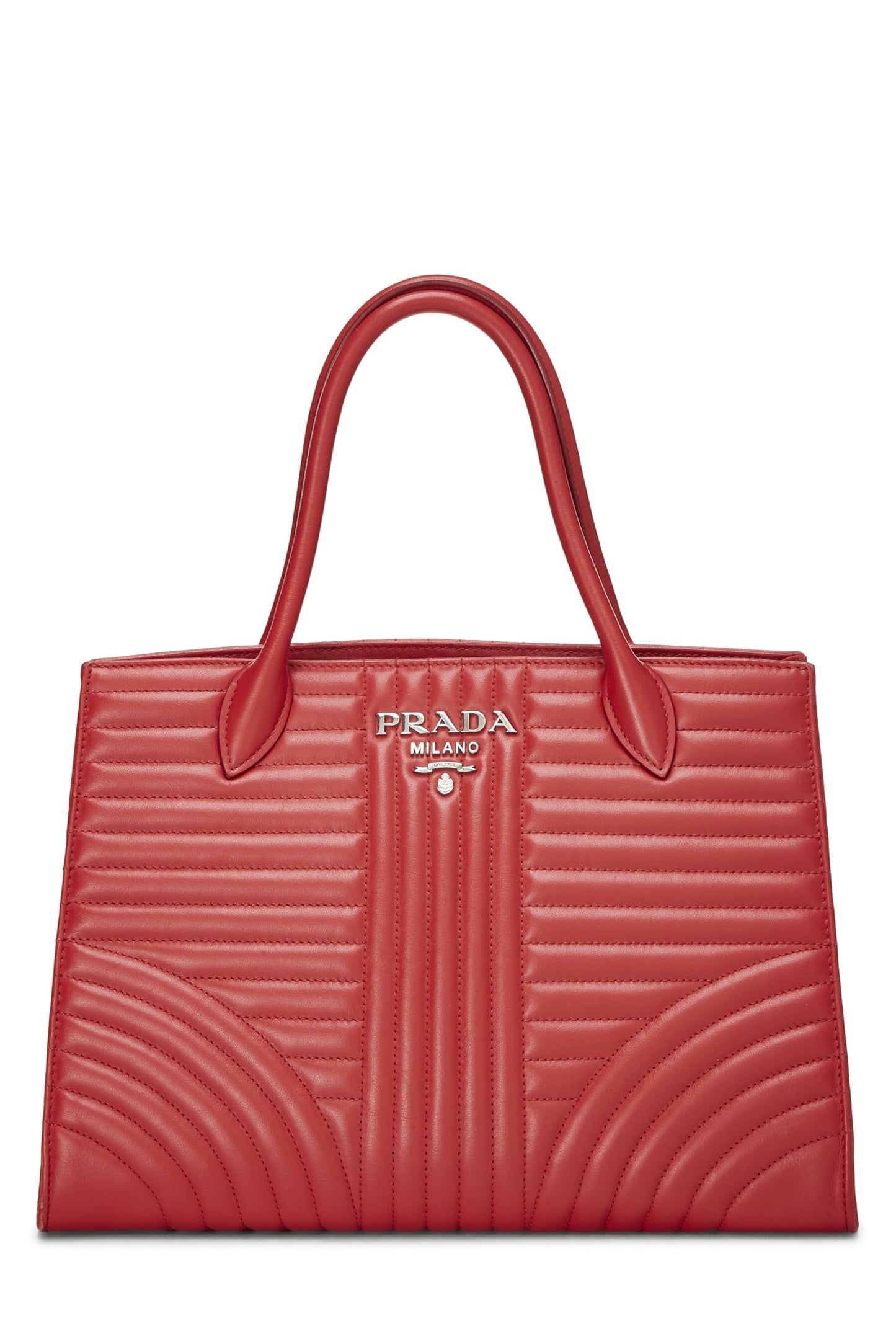 Prada Calfskin Diagramme Tote Red Tote Bag