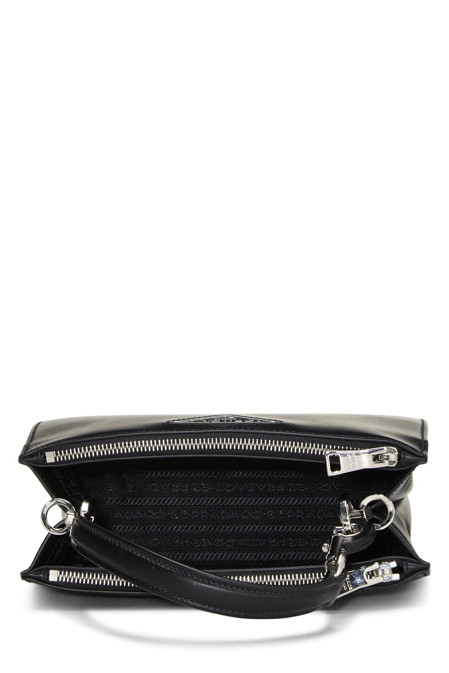 Prada Calfskin Convertible Handbag Black Travel Bag Convertible Handbag Black