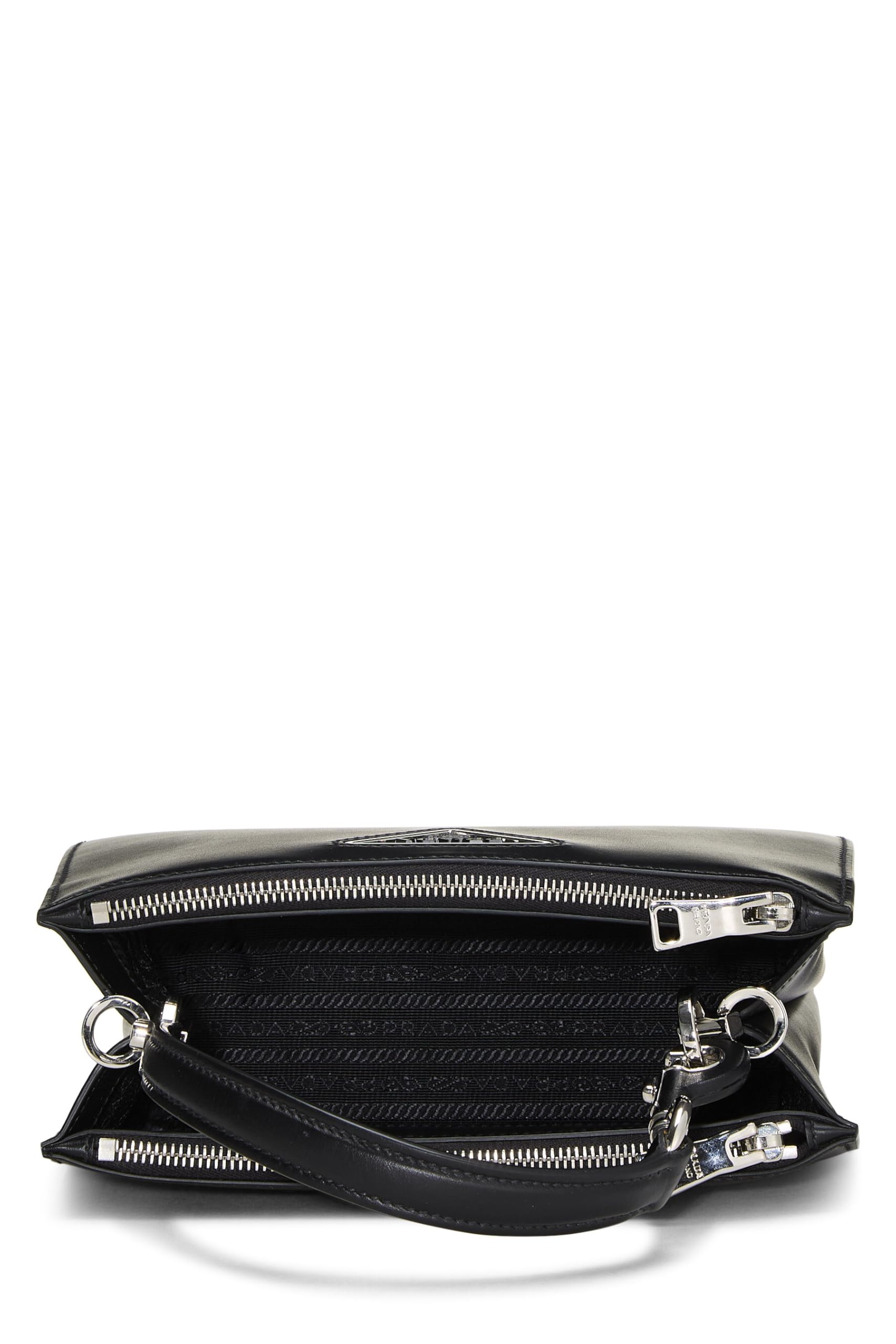Prada Calfskin Convertible Handbag Black Travel Bag Convertible Handbag Black