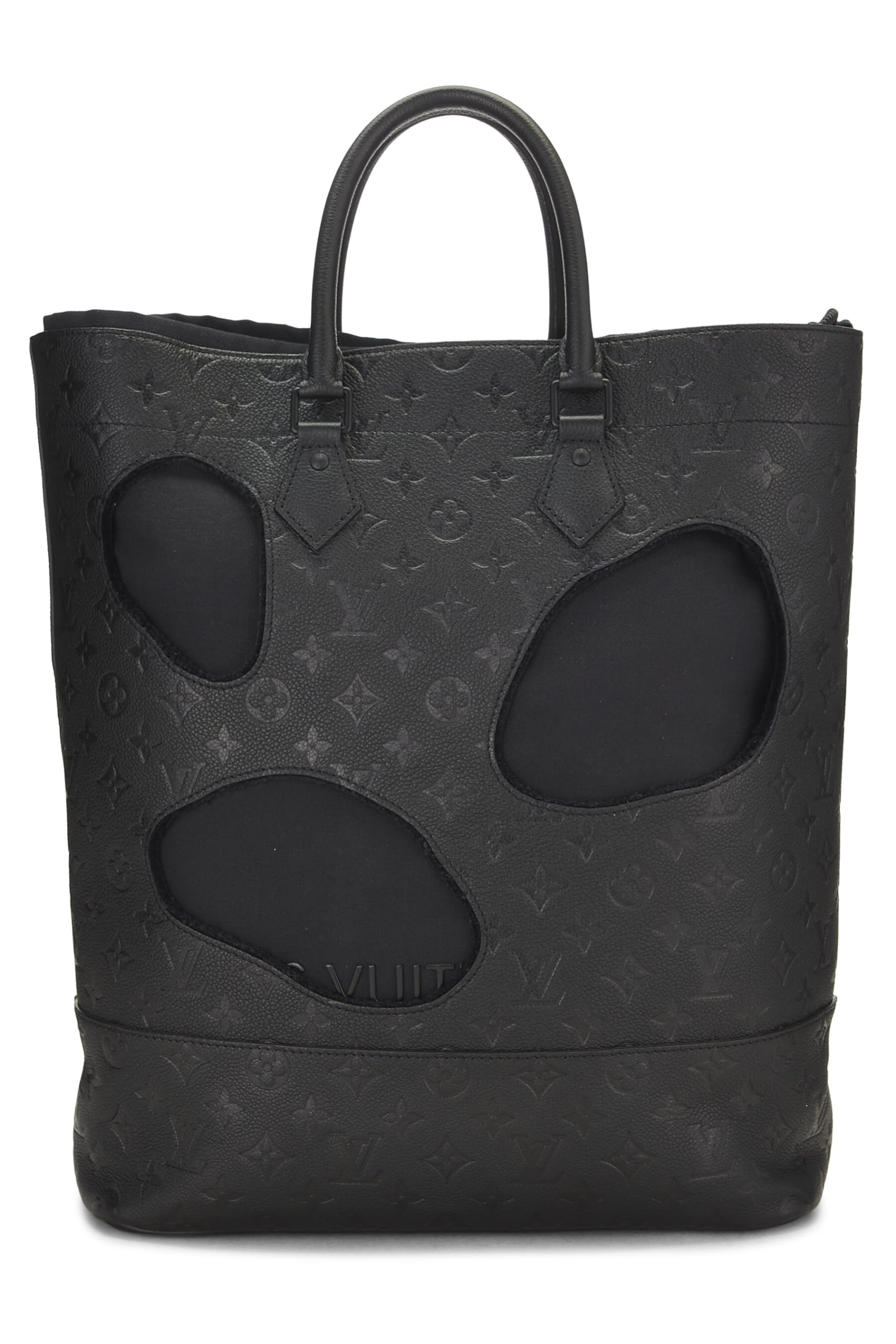 Louis Vuitton,  COMME DES GARÇONS x Louis Vuitton Black Monogram Empreinte Bag with Holes, Black