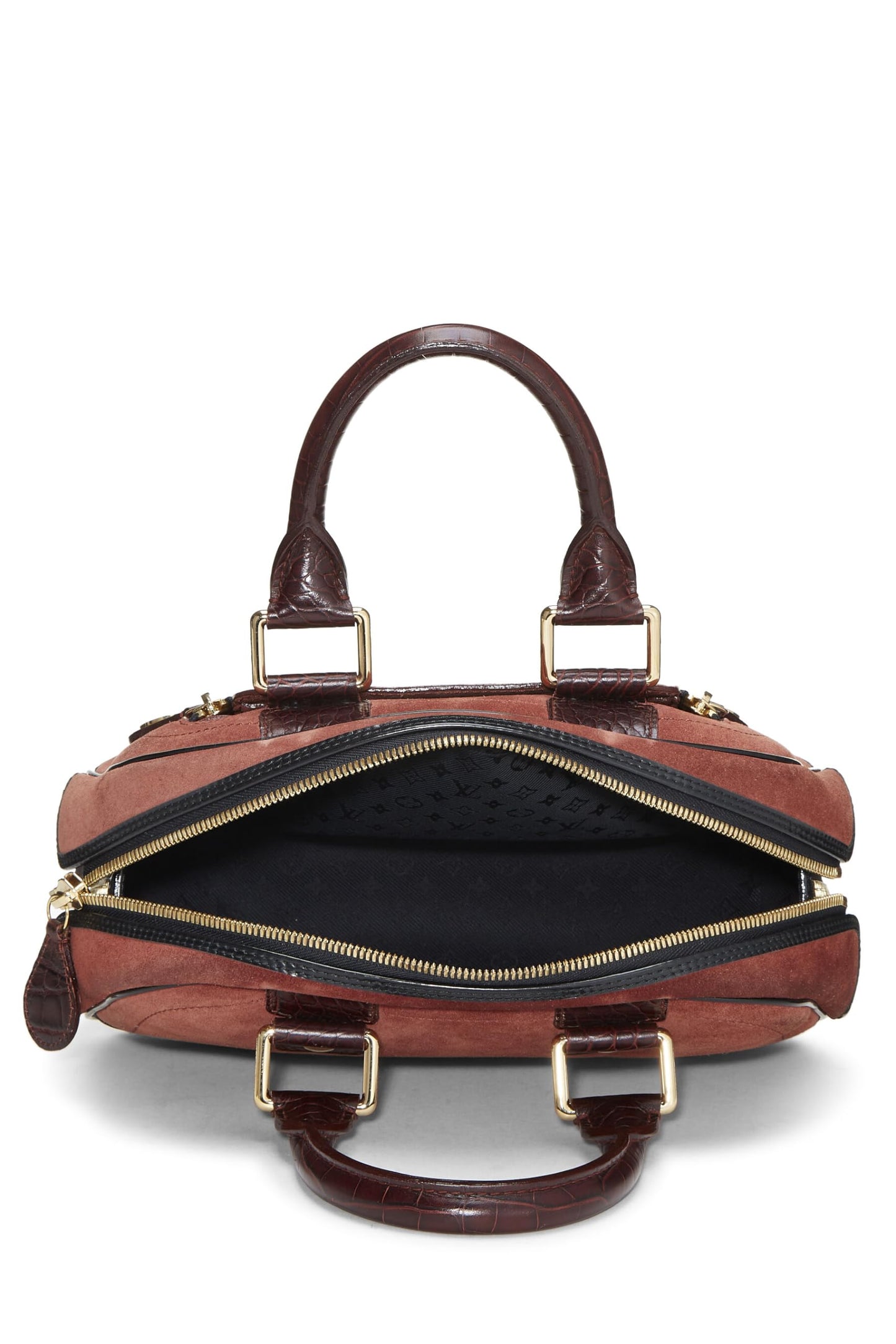 Louis Vuitton,  Burgundy Suede Stampbag PM, Burgundy