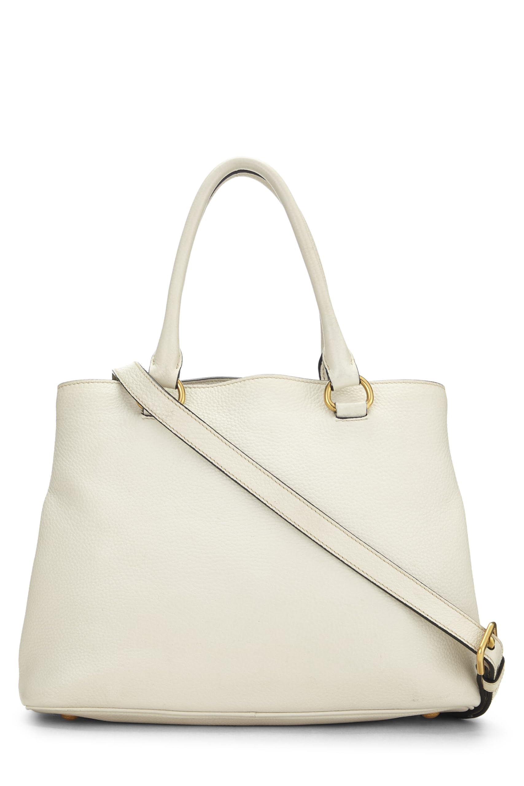 Prada Daino Phenix Convertible Travel Bag Vitello White Small