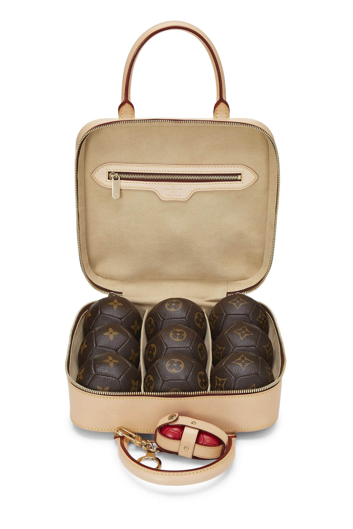 Louis Vuitton,  Monogram Canvas & Vachetta Leather Pétanque Set, Brown