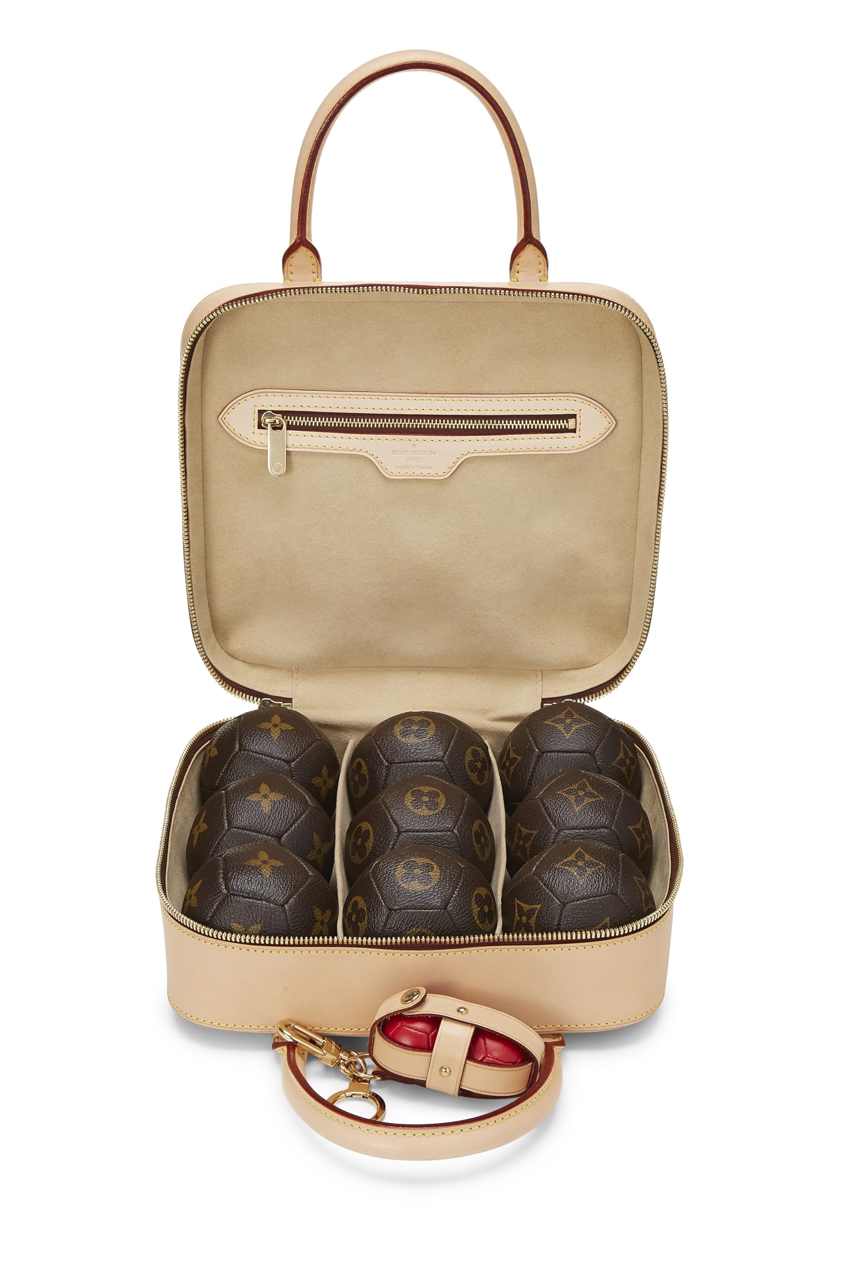 Louis Vuitton,  Monogram Canvas & Vachetta Leather Pétanque Set, Brown