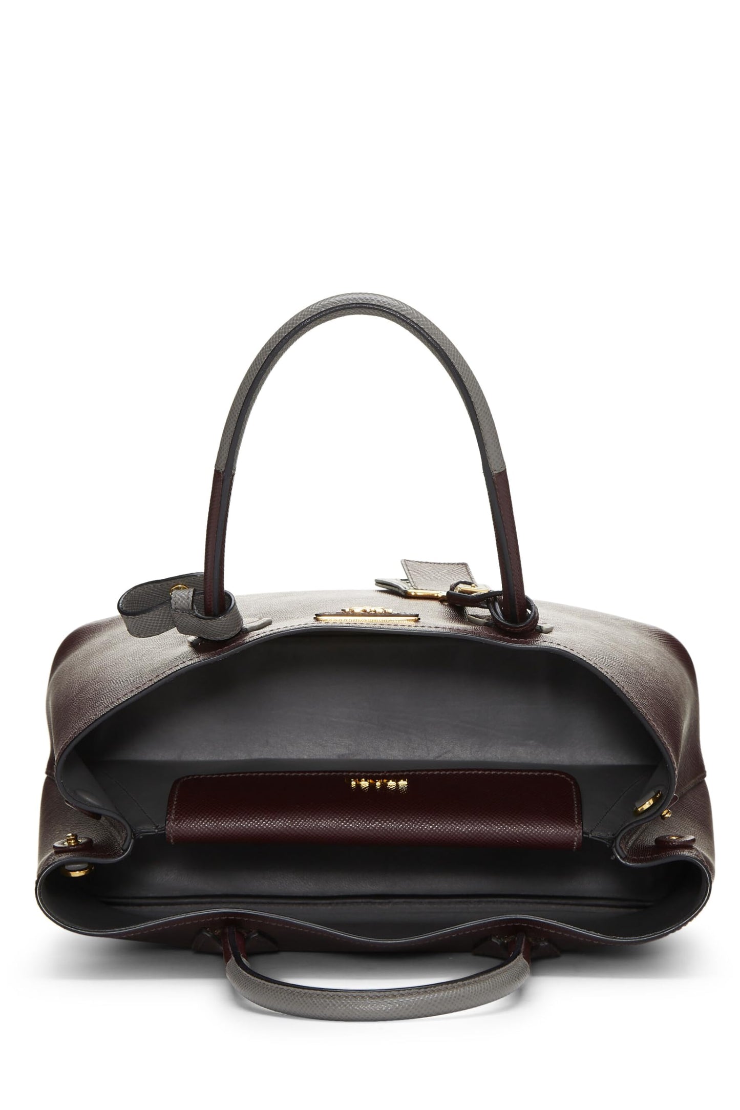 Prada Double Bag Tote Saffiano Purple Medium Tote Bag