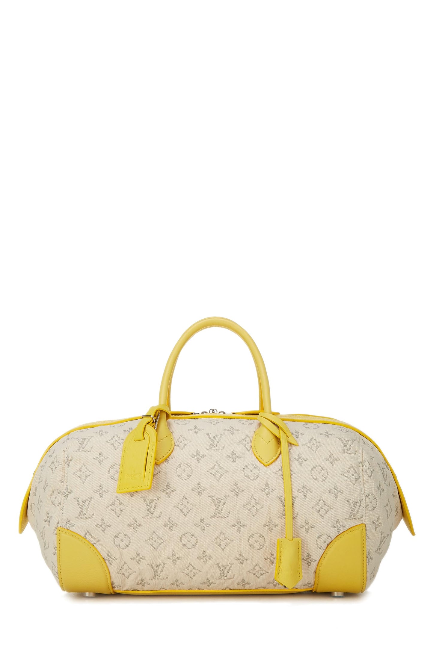 Louis Vuitton,  Yellow Monogram Denim Speedy Round, Yellow