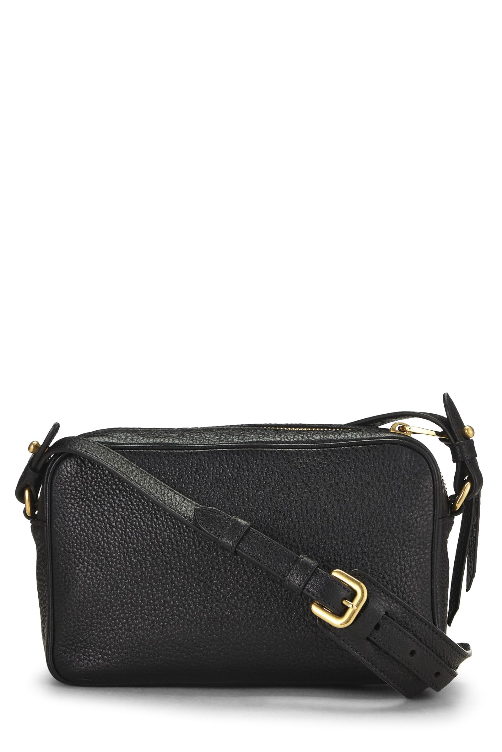 Prada Daino Camera Bag Vitello Black Crossbody Bag