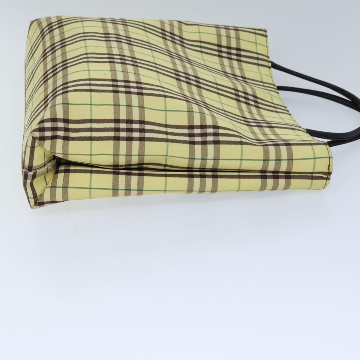 Burberry Luxury Nova Check Tote Bag Auth Nylon Yellow