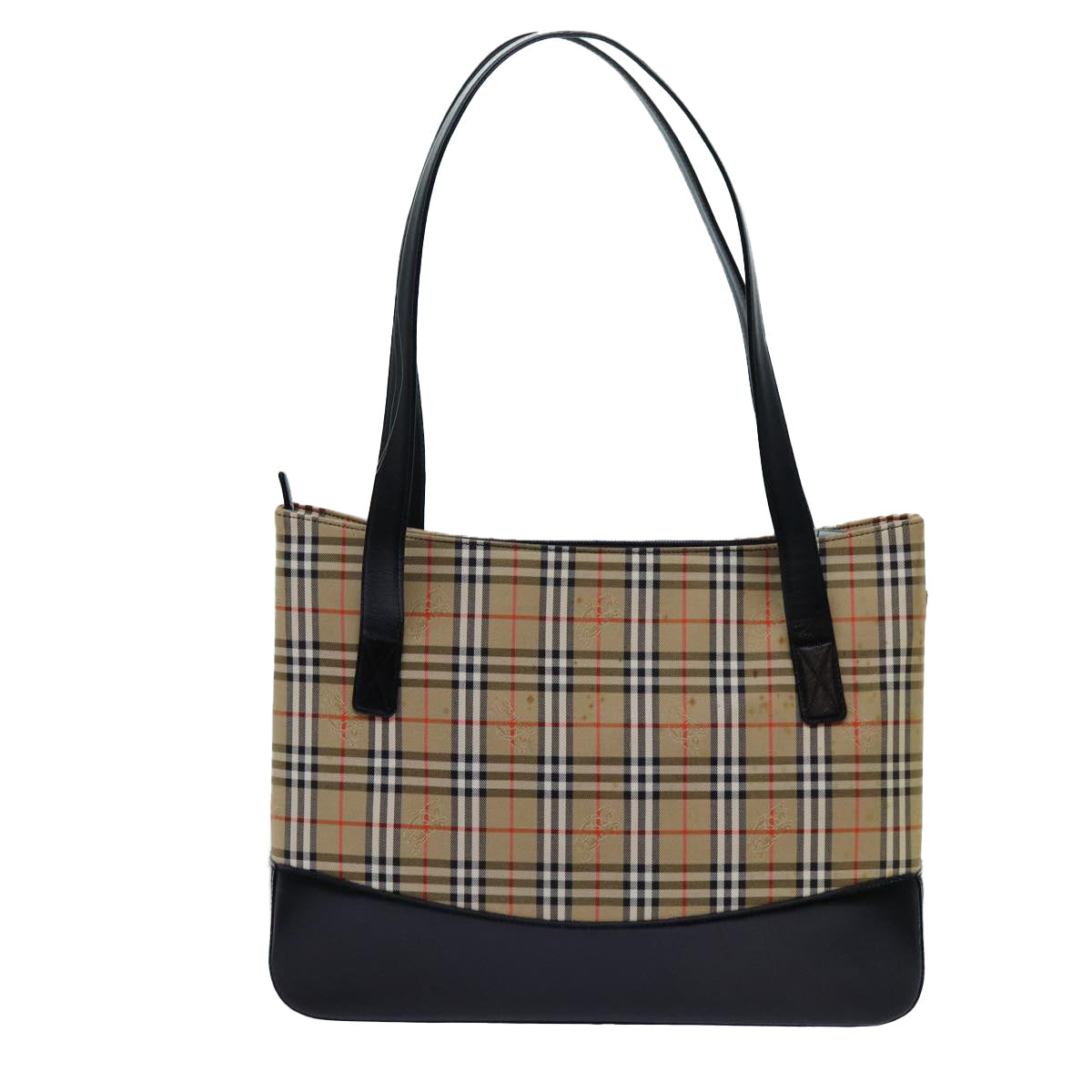 Burberry Luxury Nova Check Tote Bag Auth Canvas Black Beige