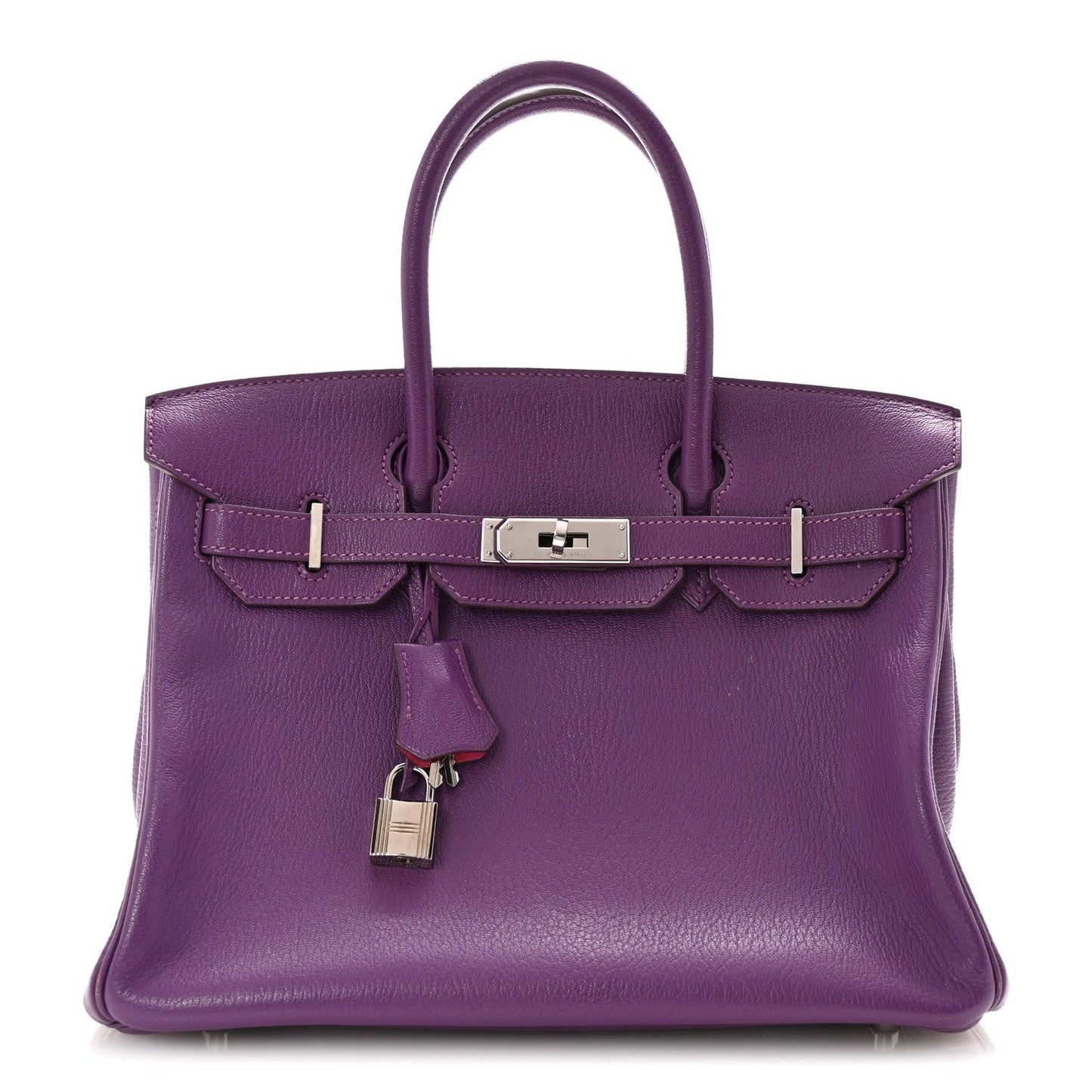 Hermes Chevre De Coromandel Horseshoe Birkin Violet Rose Shocking Shoes