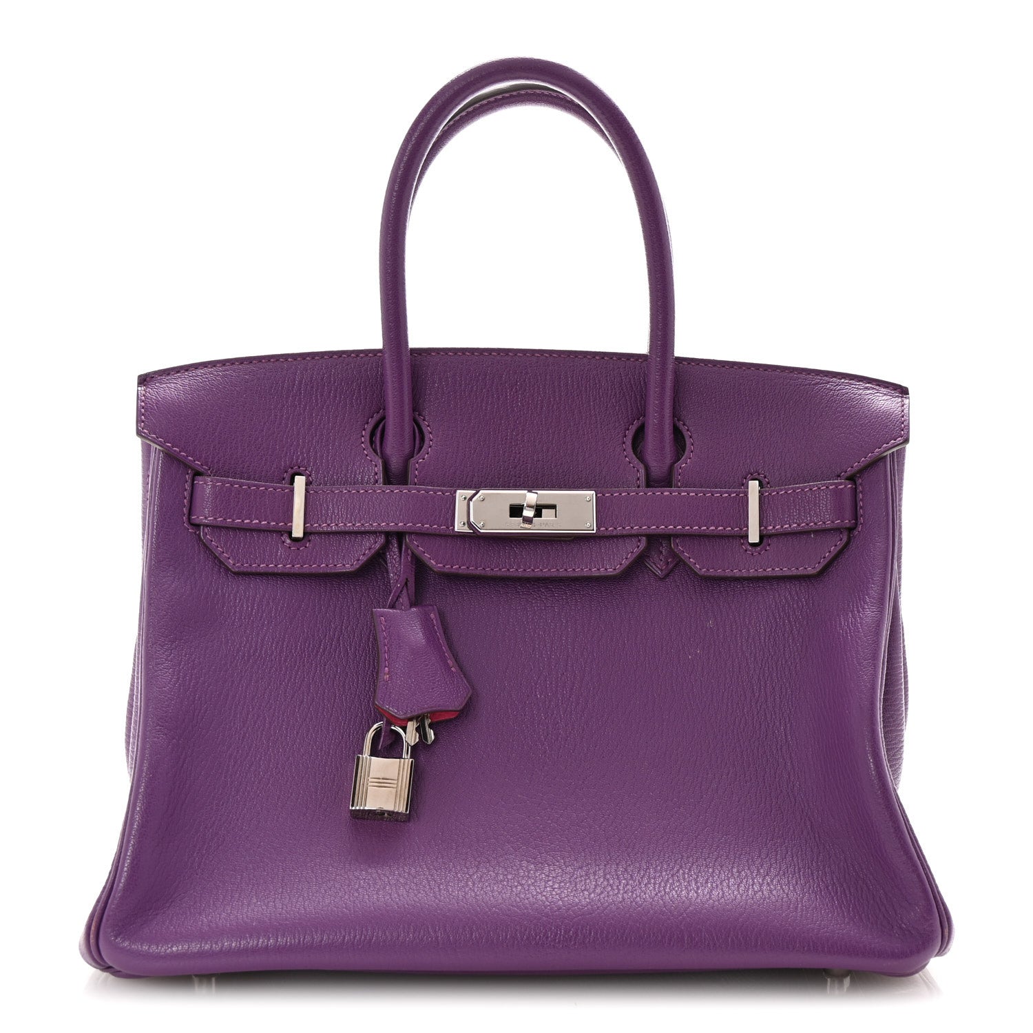 Hermes Chevre De Coromandel Horseshoe Birkin Violet Rose Shocking Shoes