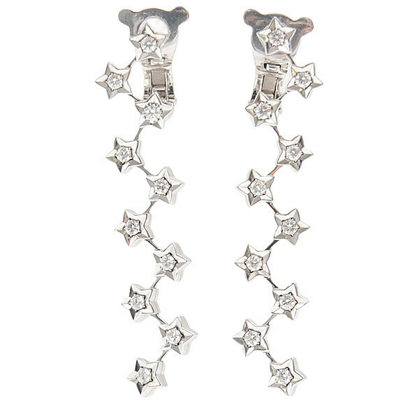 Chanel 18K White Gold Comete Star Diamond Earrings Bag