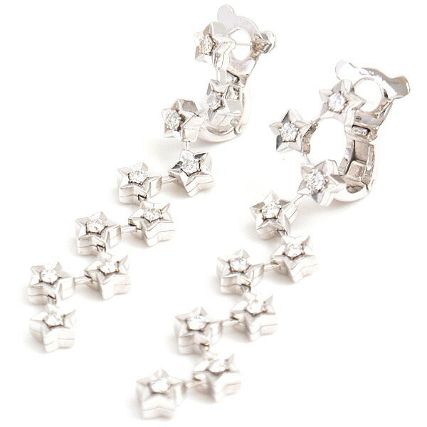 Chanel 18K White Gold Comete Star Diamond Earrings Bag