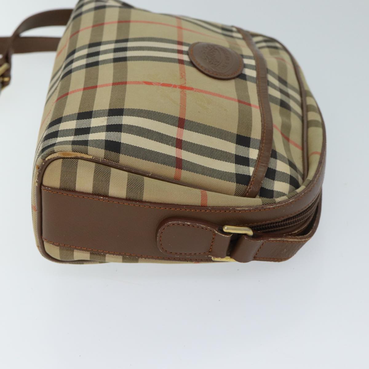 Burberry Luxury Nova Check Shoulder Bag Auth Canvas Beige Beige Auth 72502