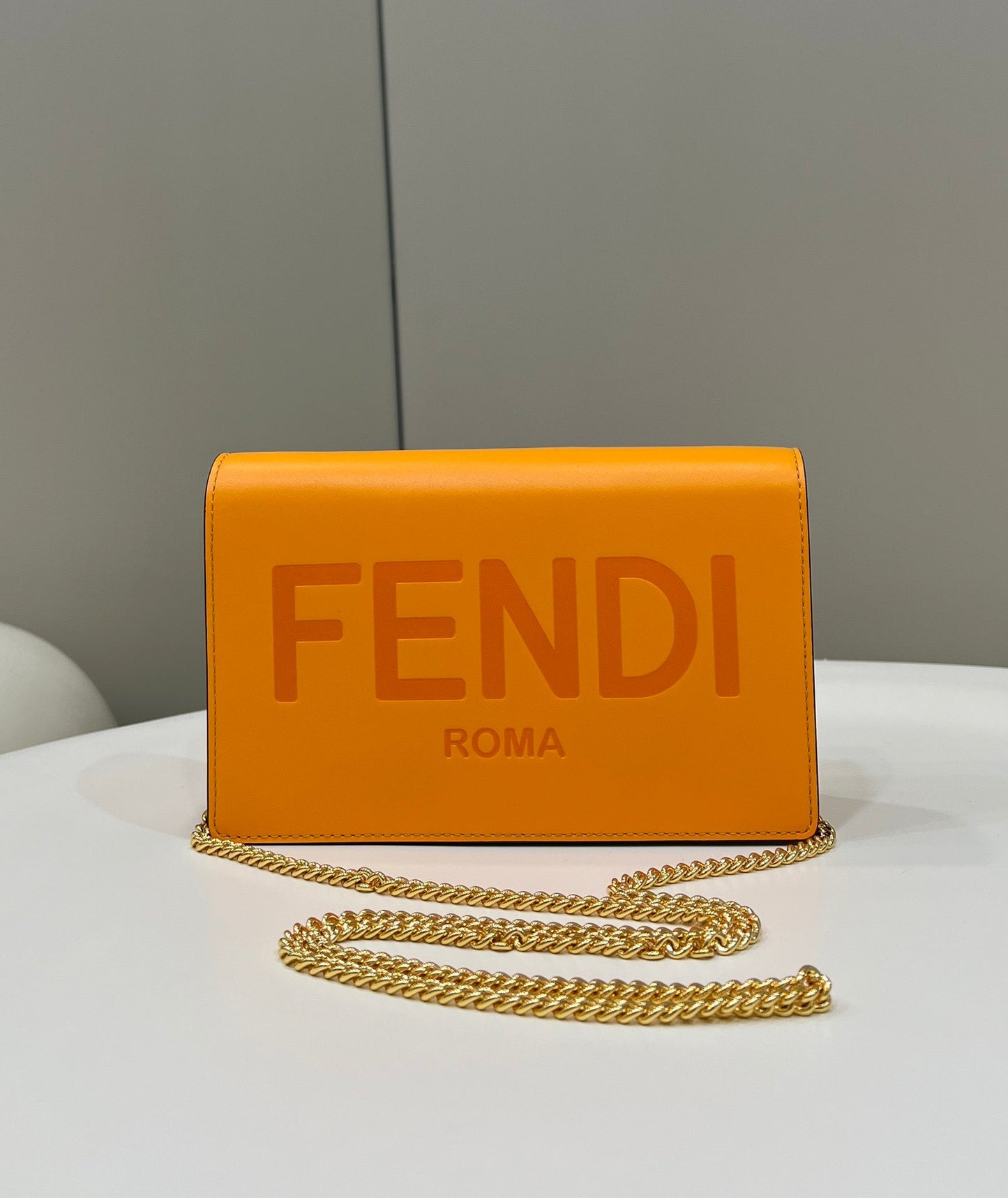 Top QualityTop Quality Wallet On Orange Mini Chain Crossbody Bag