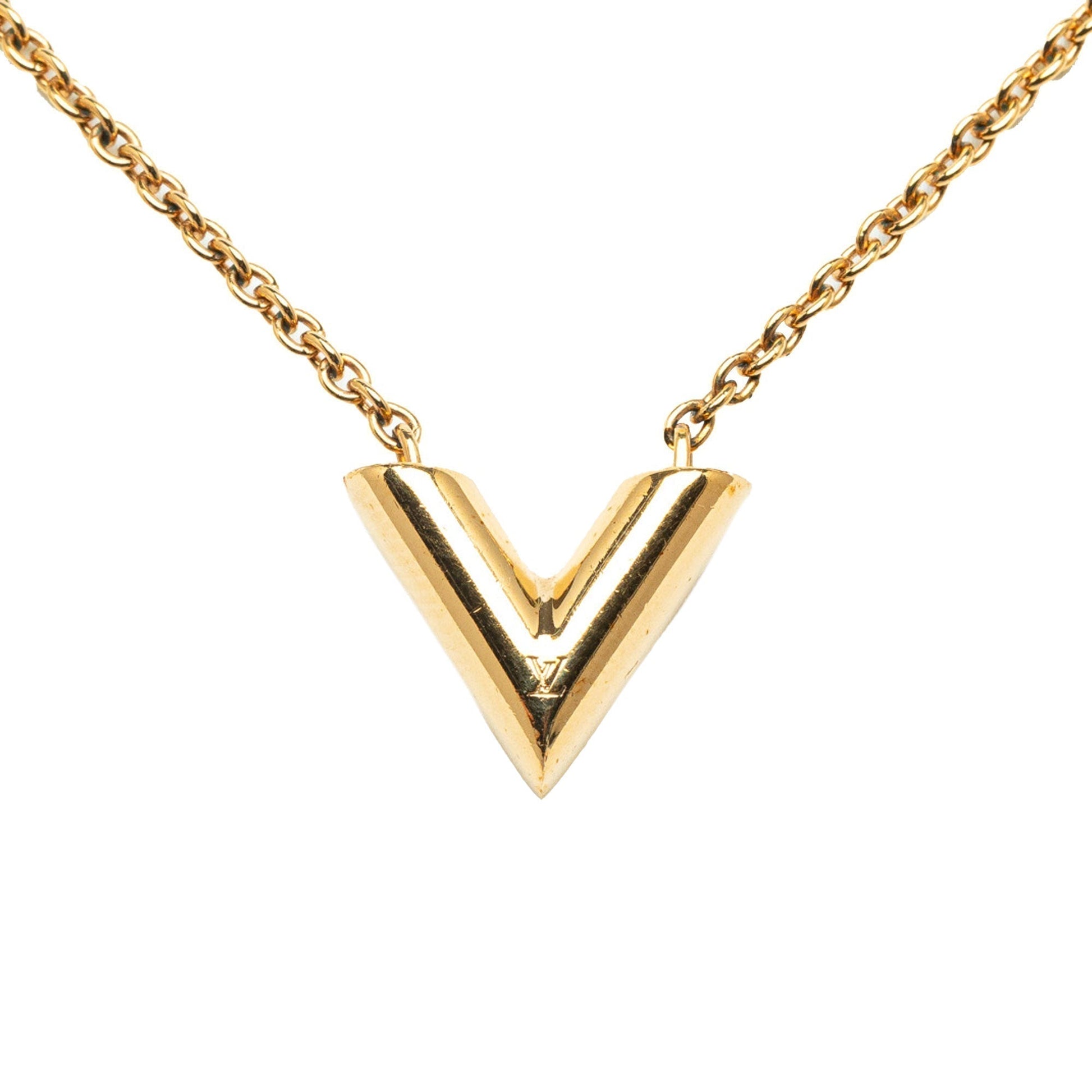 Gold Louis Vuitton Essential V Necklace