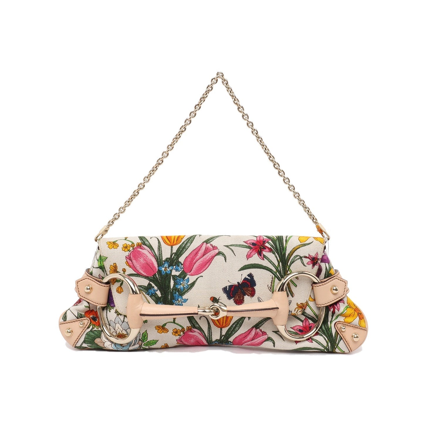 Gucci Horsebit Limited edition floral print Chain Shoulder Bag