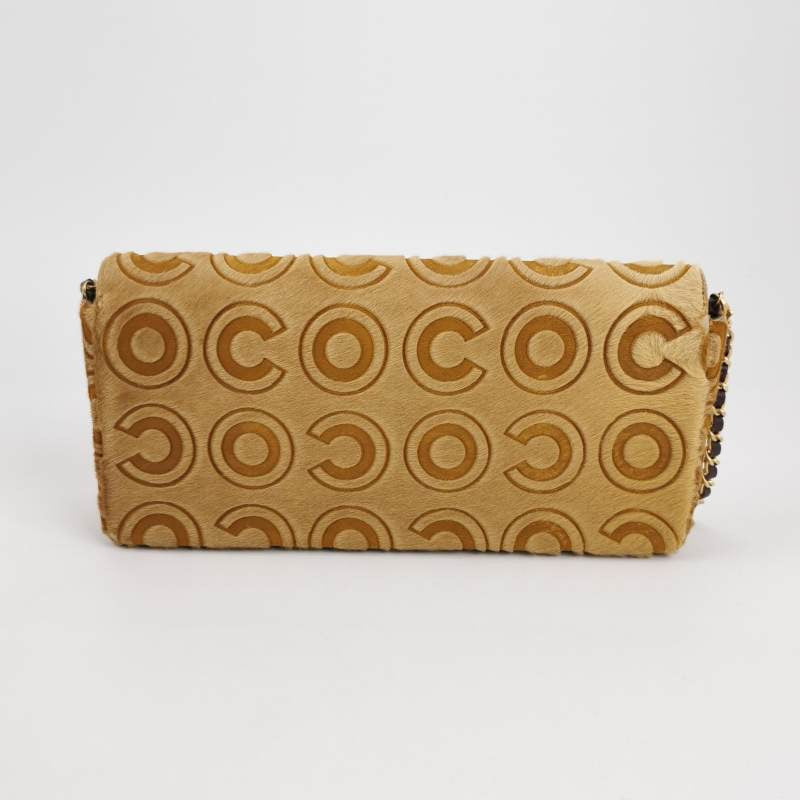 Chanel East West Rare Tan Pony-hair Calfskin Brown Leather Handbag